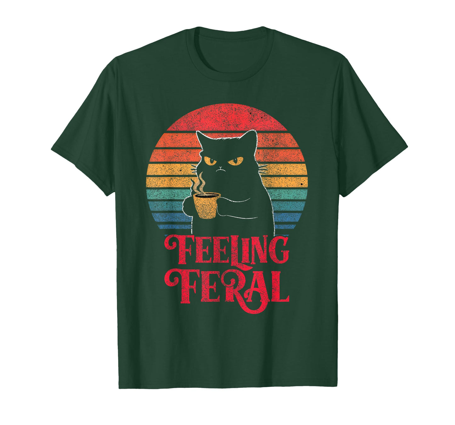 Feeling Feral Funny Summer Cat Lover Design For Girls, Women T-Shirt