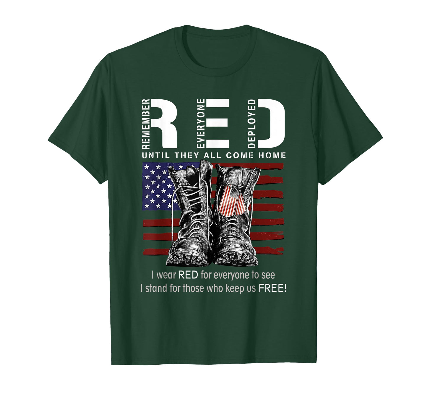 Red Until They All Come Home USA Flag T-Shirt