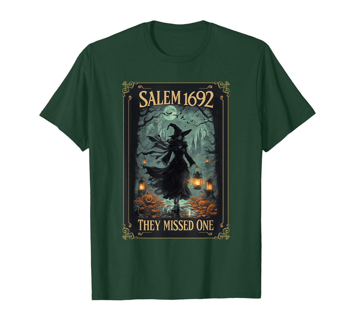 Salem 1692 They Missed One Halloween Witch Tarot Card Women T-Shirt