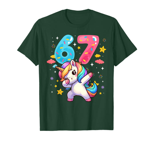 67 Meme Unicorn Six Seven Meme Funny Dabbing Unicorn T-Shirt