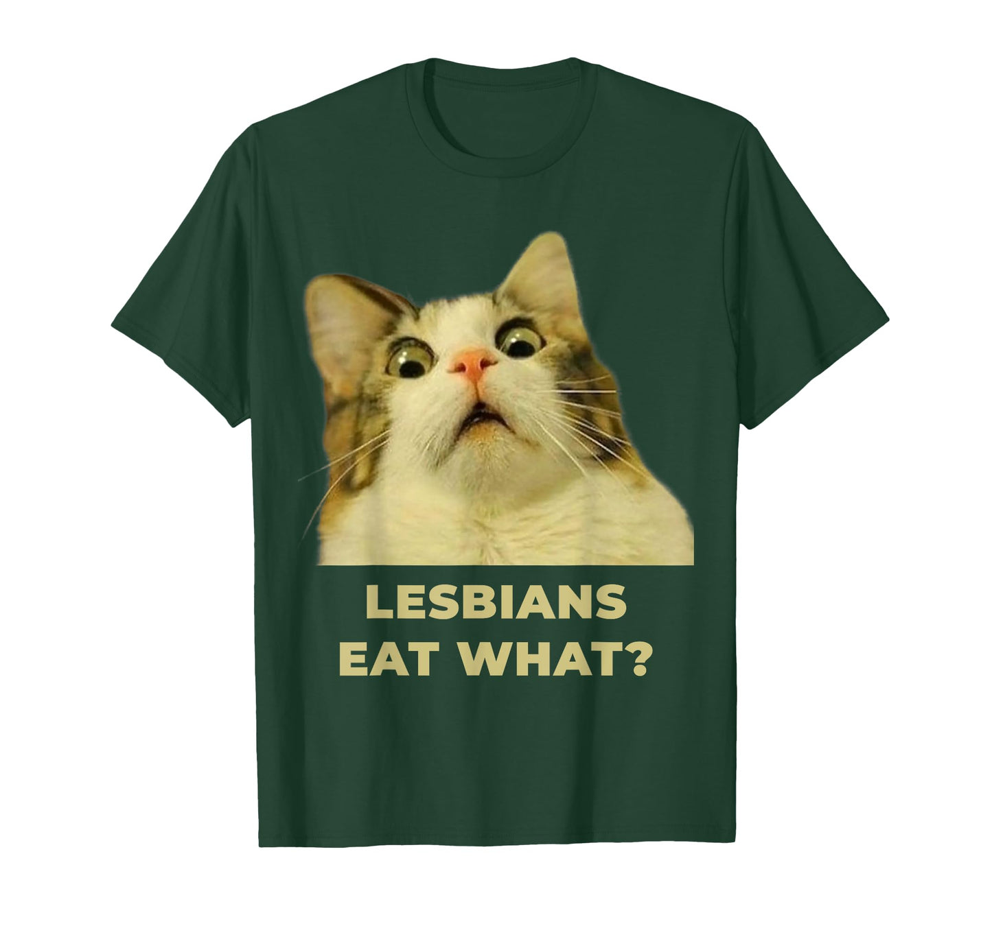 Lesbians Eat What?! Funny Cat LGBT Pride T-Shirt for Men Women