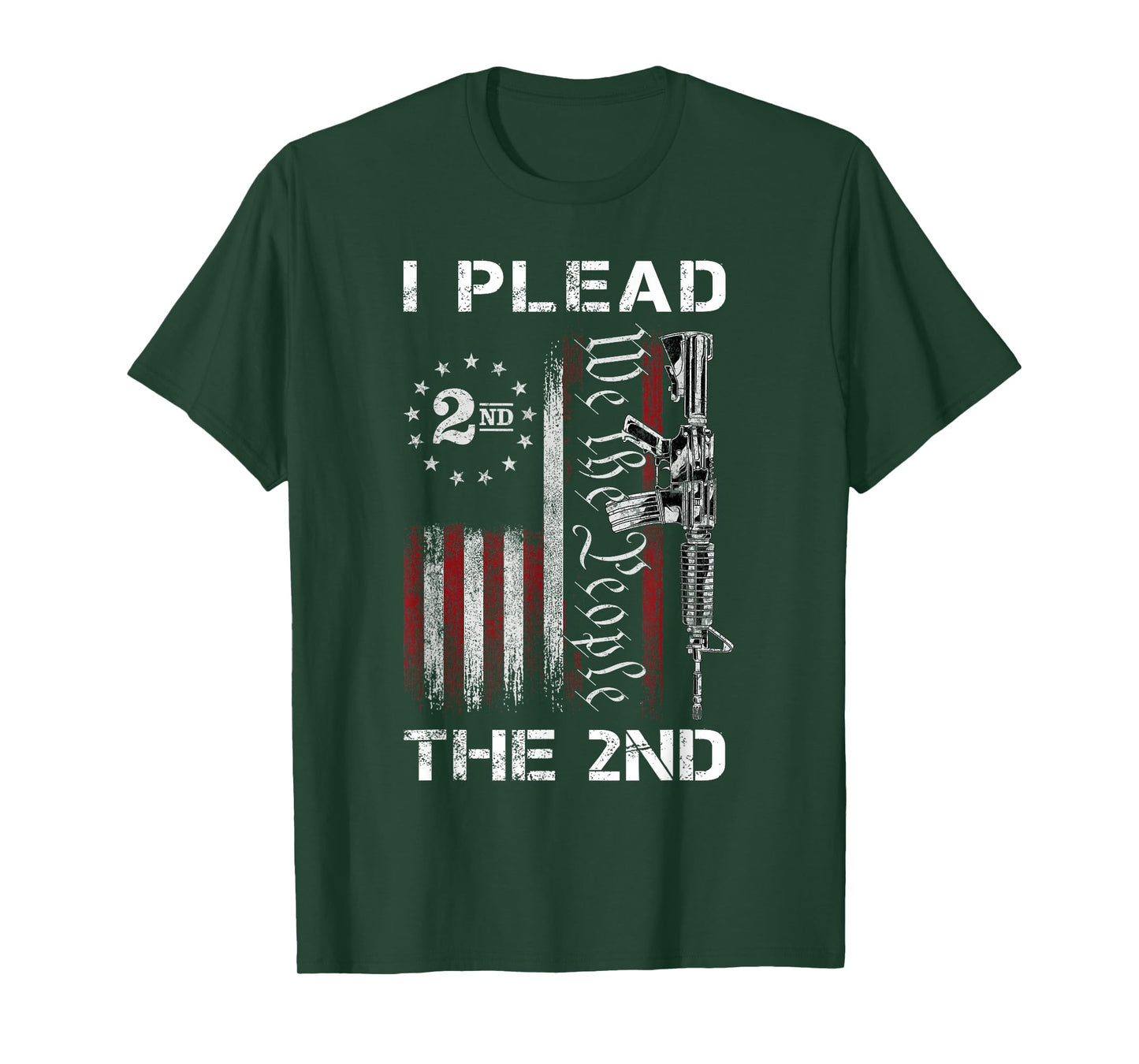 I Plead The 2nd We The People USA Flag AR-15 Rifle T-Shirt
