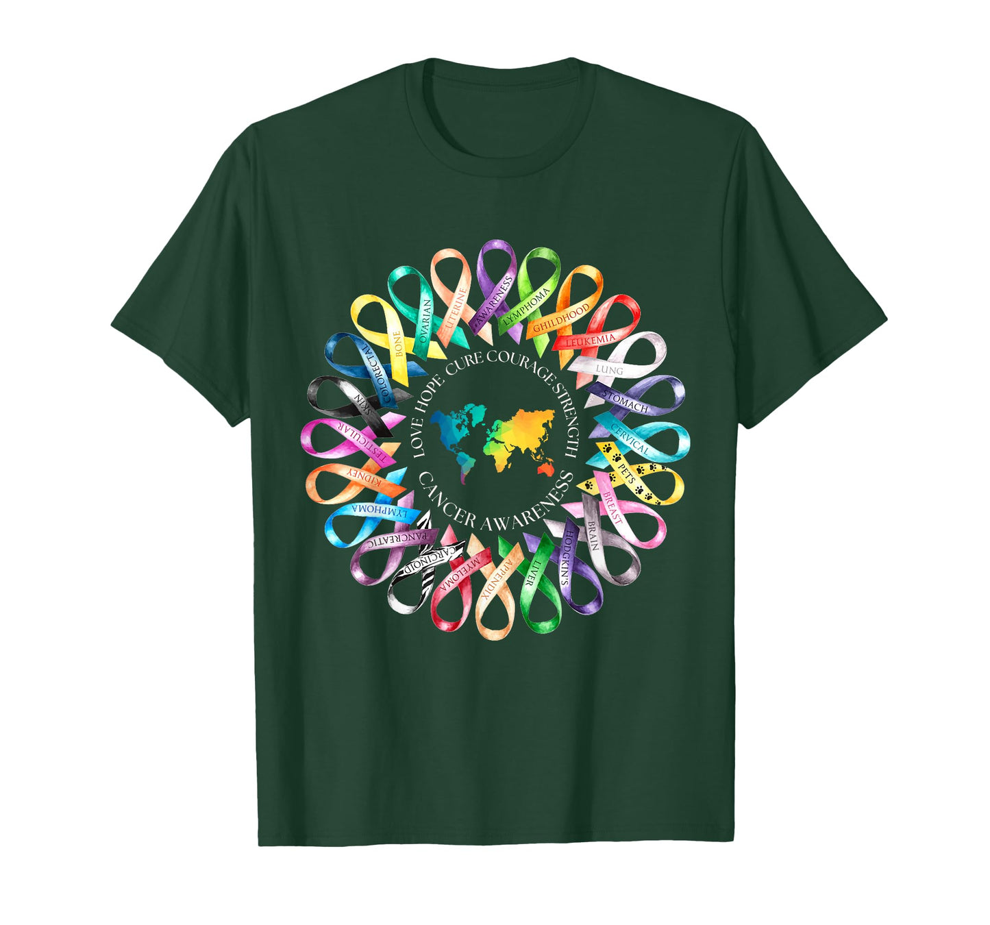 All Cancer Matters Survivors Awareness Fight Ribbon Support T-Shirt