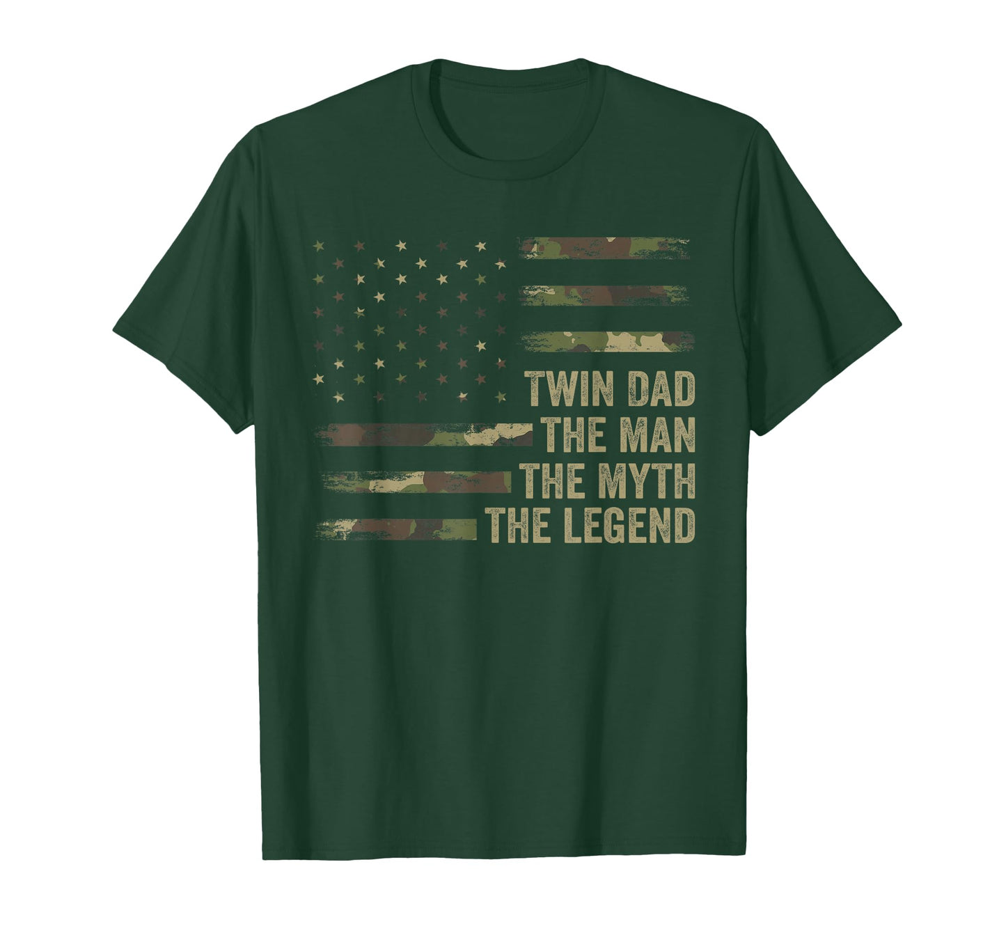 Twin Dad Camo USA Flag, Twin Dad The Man The Myth The Legend T-Shirt