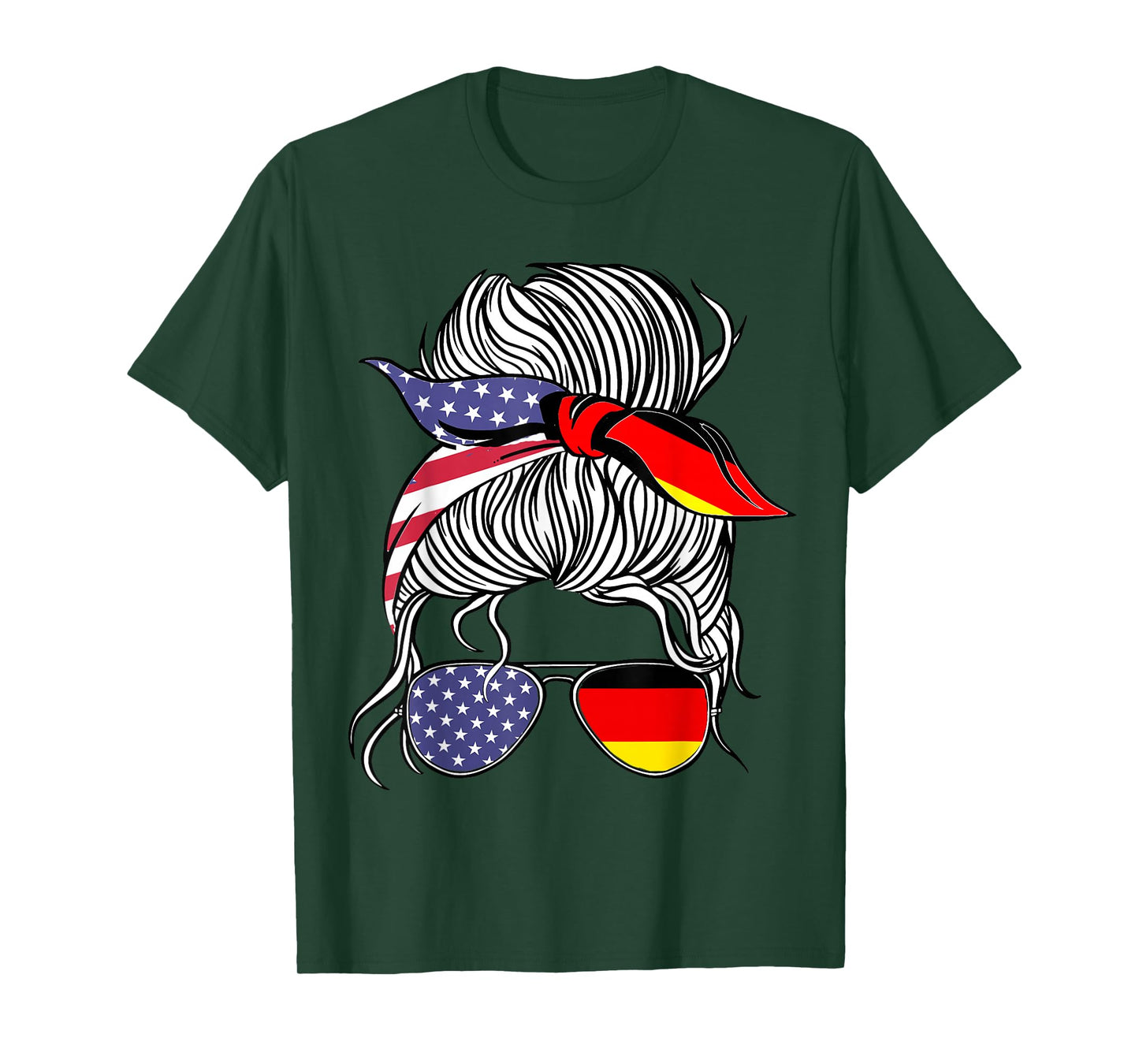 German American Patriot Grown Proud Women Girl Flag T-Shirt