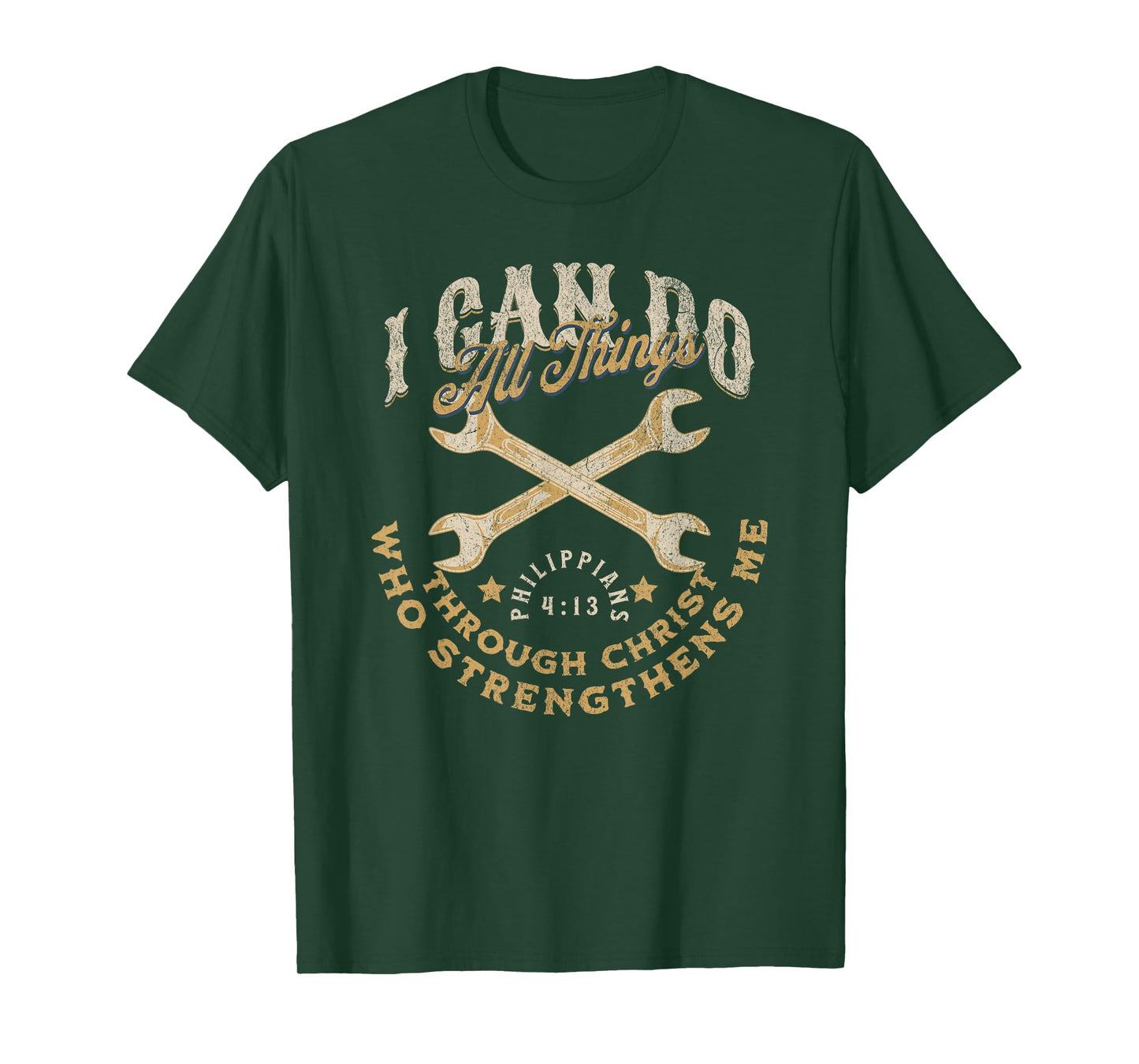 Cool Classic Car Mechanic Wrench Bible Scripture Verse Faith T-Shirt