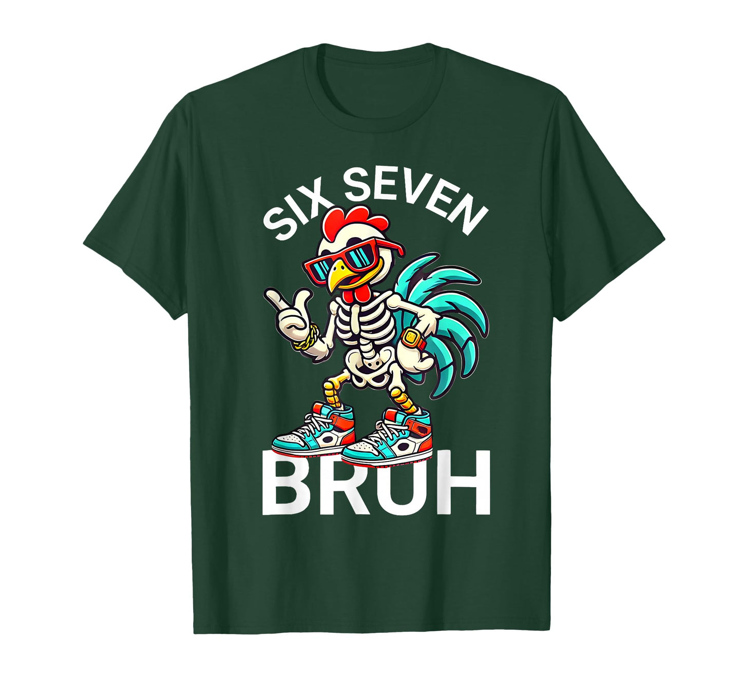 67 Halloween Meme 6 7 Chicken Skeleton Six Seven Funny Bruh T-Shirt