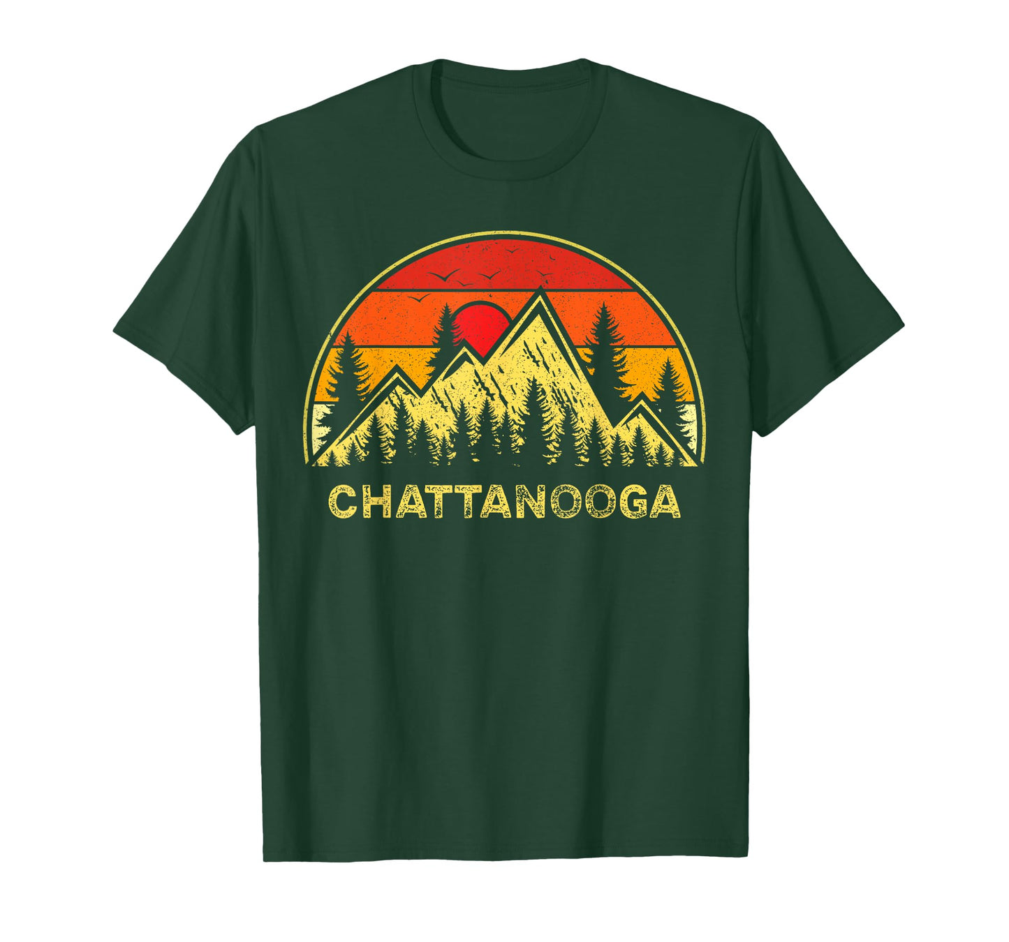 Chattanooga Tennessee Souvenirs Apparel Co. Vintage Tennessee Hiking Mountains T-Shirt - Blue, Unisex-Adult, Short Sleeve, Classic Fit, Small