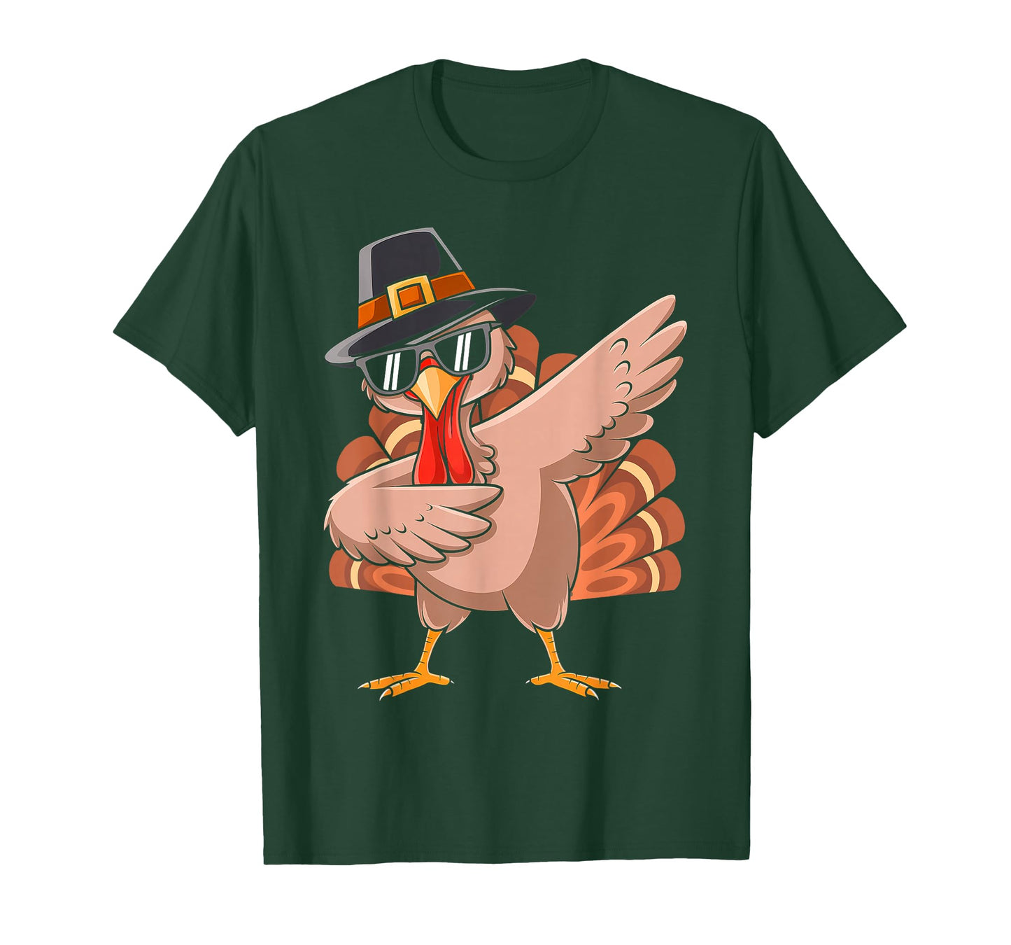 Dabbing Turkey Day Thanksgiving Pilgrim Costume Boys Kids T-Shirt