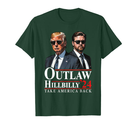 Trump Vance 2024 Outlaw Hillbilly US Flag Vintage Elections T-Shirt