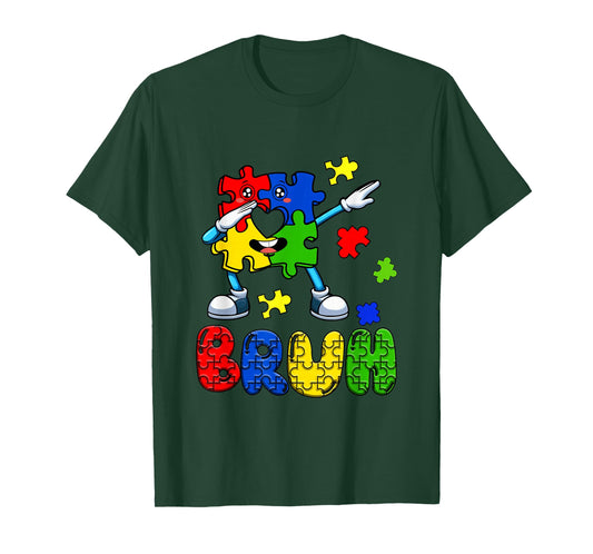 Proud Autism Awareness Dabbing Puzzle Pieces Costume Family T-Shirt