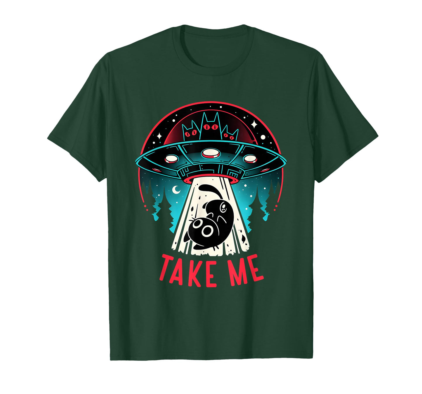 Alien Cat Abducts Cat Take Me T-Shirt