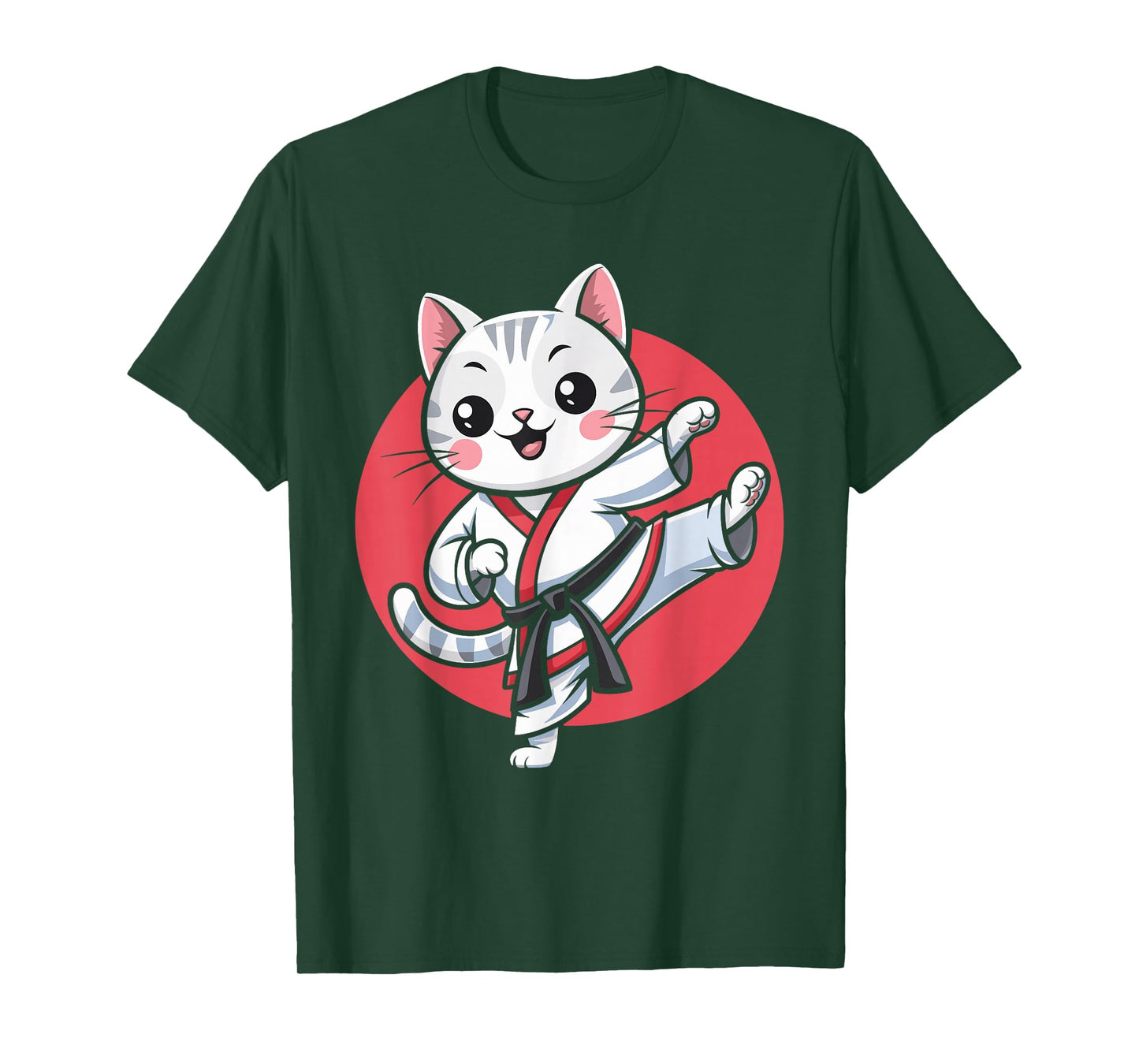 Japanese Cat Karate Kawaii jiu Jitsu Women Girls Kids T-Shirt