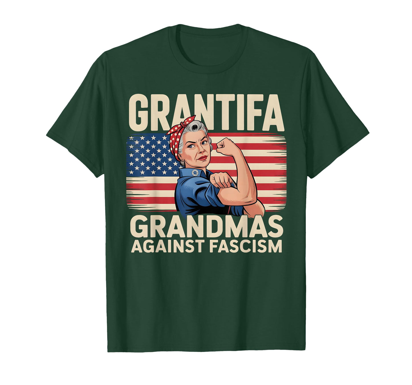 GRANTIFA Grandmas Against Fascism Patriotic Vintage Art T-Shirt