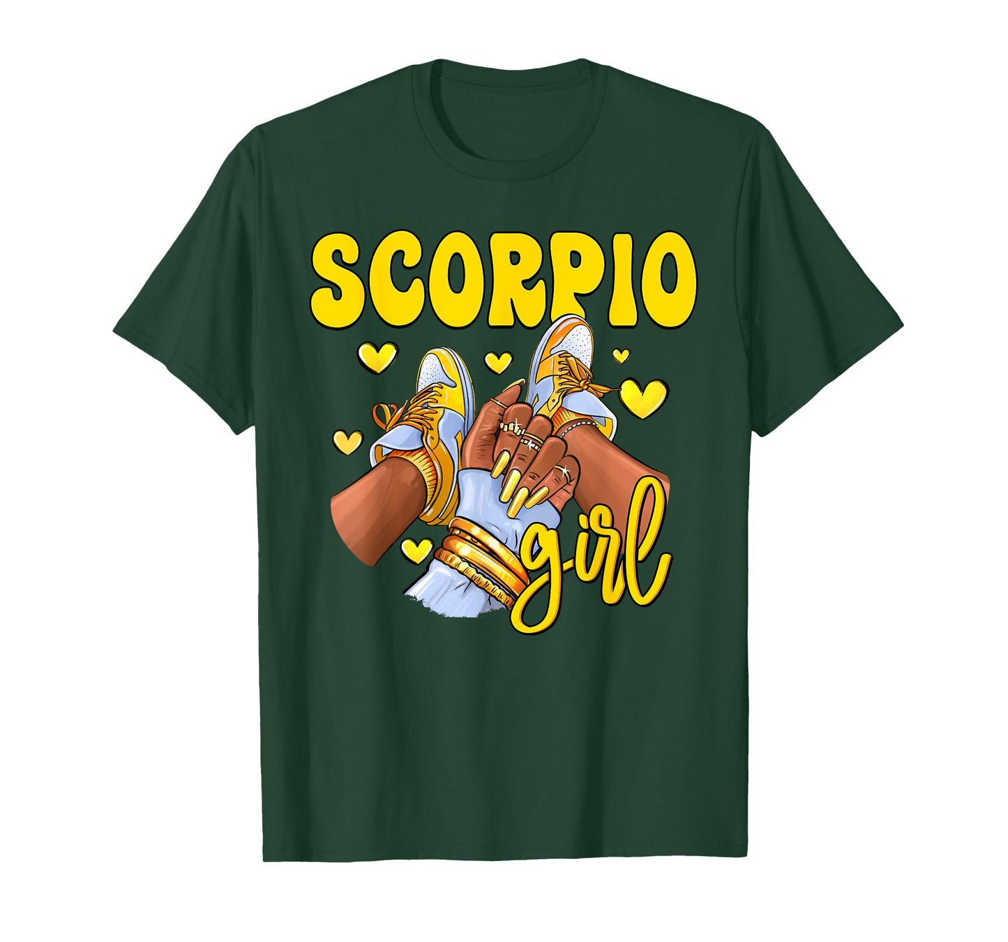 Scorpio Girl Shoes Sneakers Zodiac Sign Black Women T-Shirt
