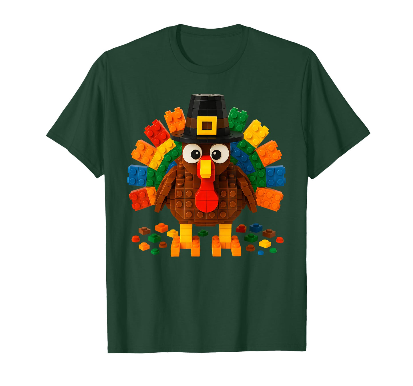 Master Builder Building Blocks Turkey Thanksgiving Men Boy T-Shirt