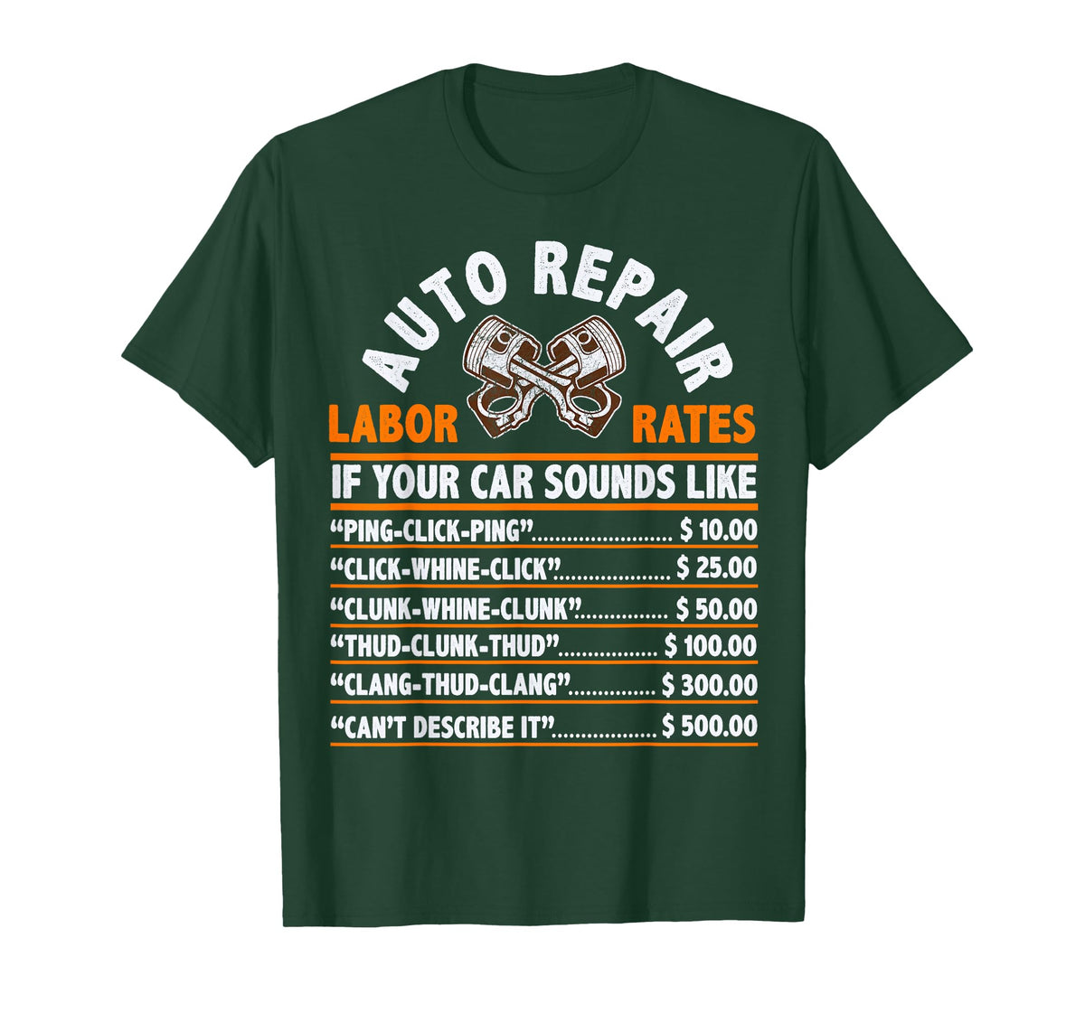 Funny Auto Mechanic Hourly Rate Car Mechanic Labor Rates T-Shirt
