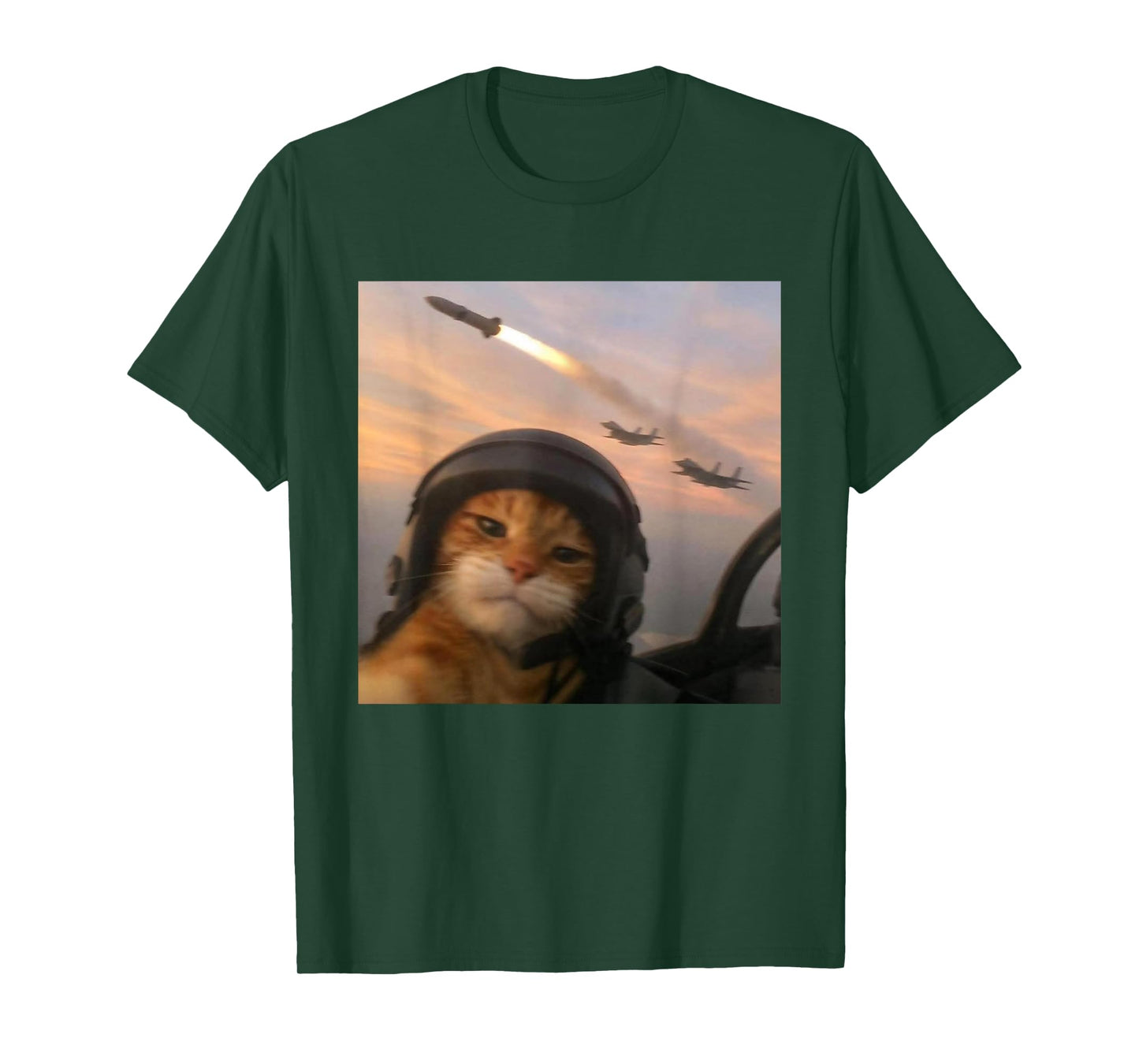Selfie Squad Cat Funny Fighter Pilot Meme Kitty Gen Z Humor T-Shirt