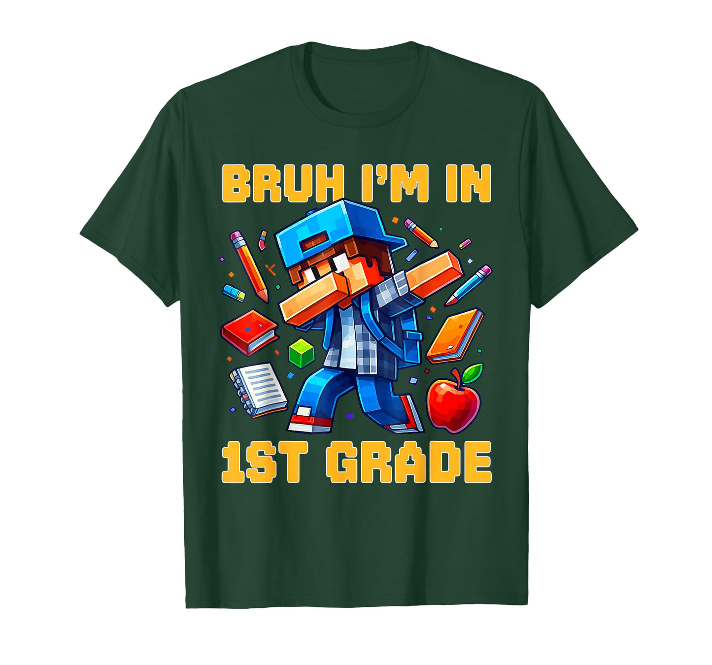 Bruh I'm in 1st Grade Dabbing Boys Kids Gamer Back to School T-Shirt