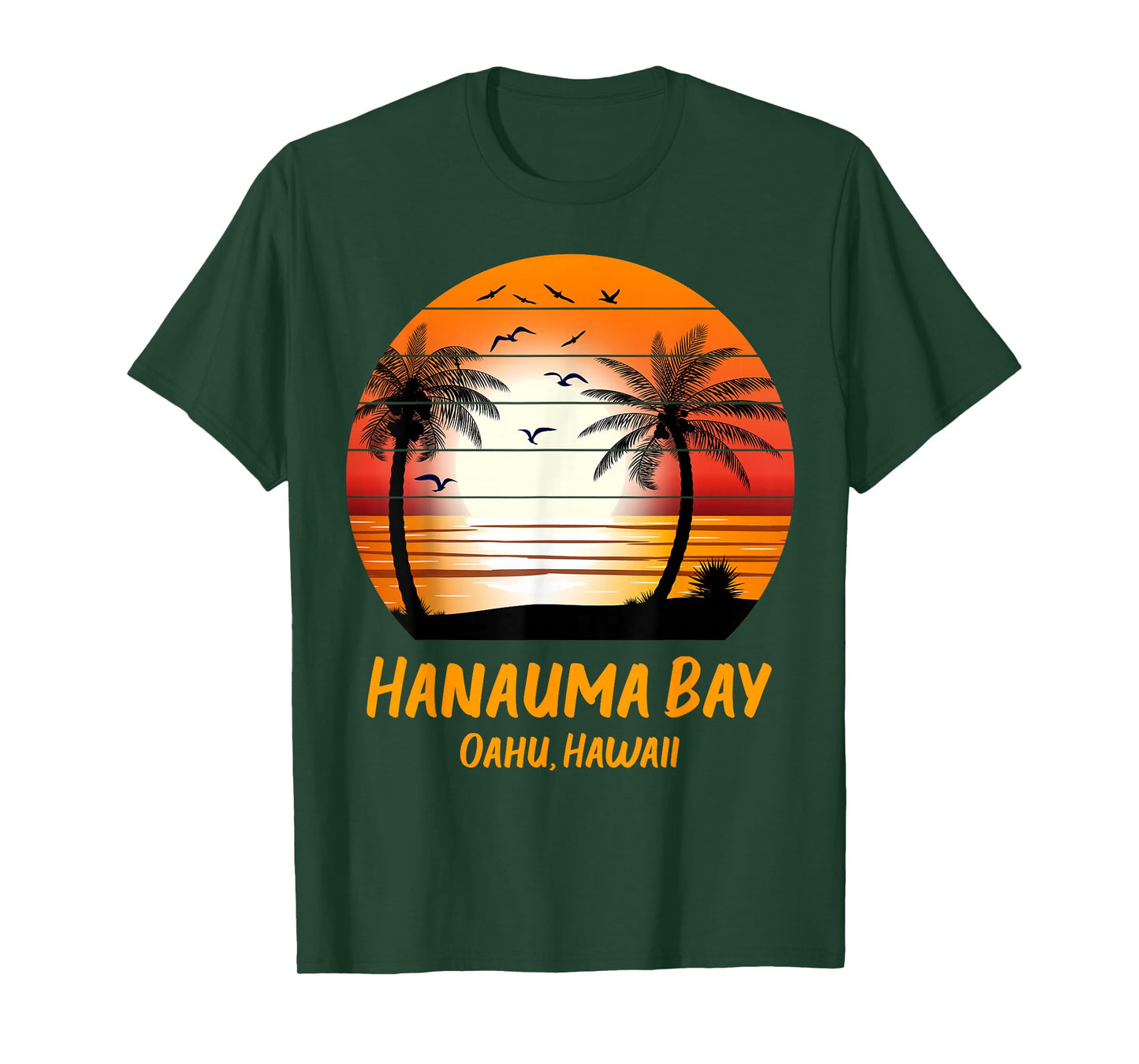 Hanauma Bay Oahu Hawaii Vintage Sunset Retro Summer Vacay T-Shirt