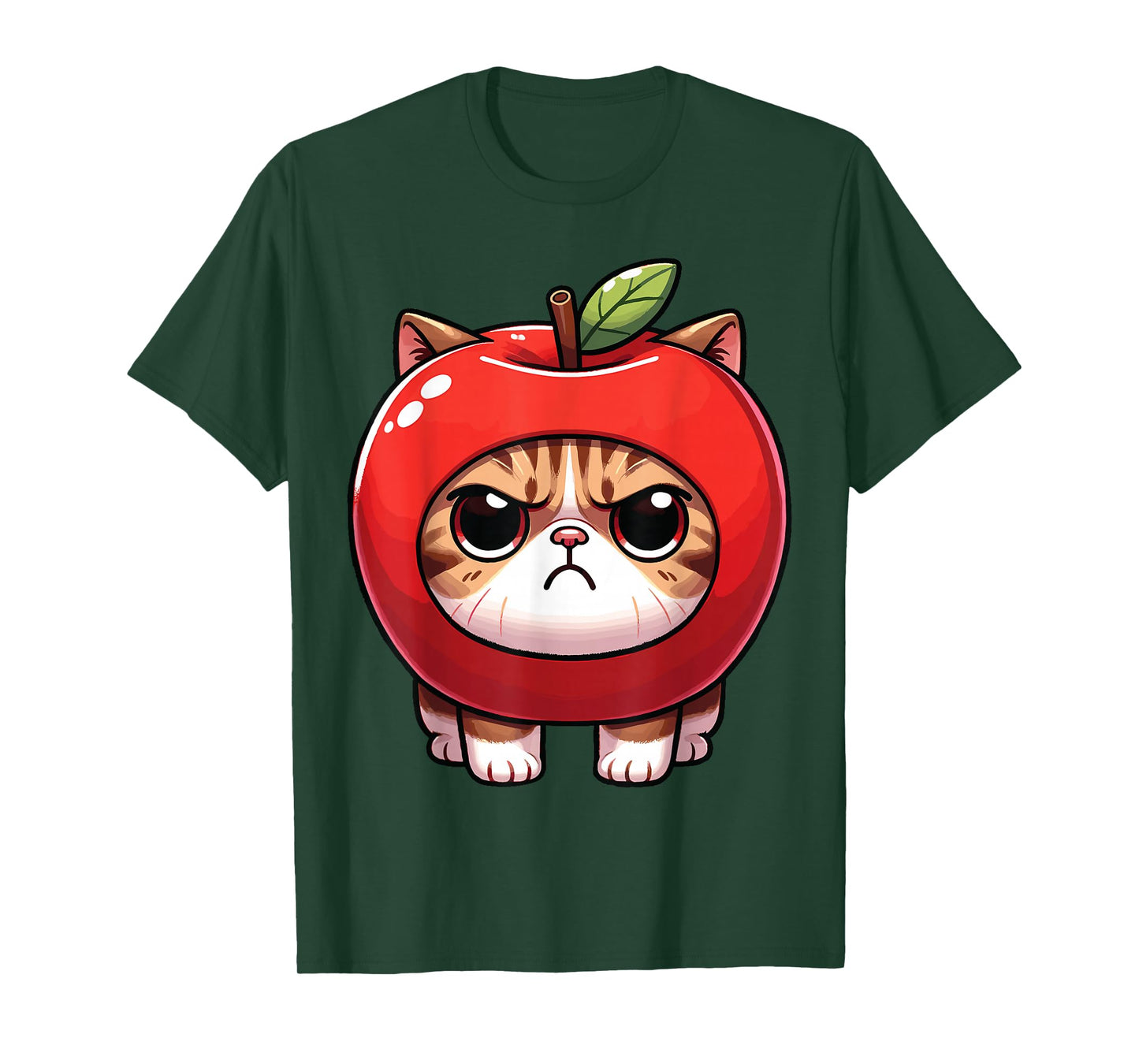 Apple Cat, Grumpy Kitty, Kawaii Apple Cat T-Shirt