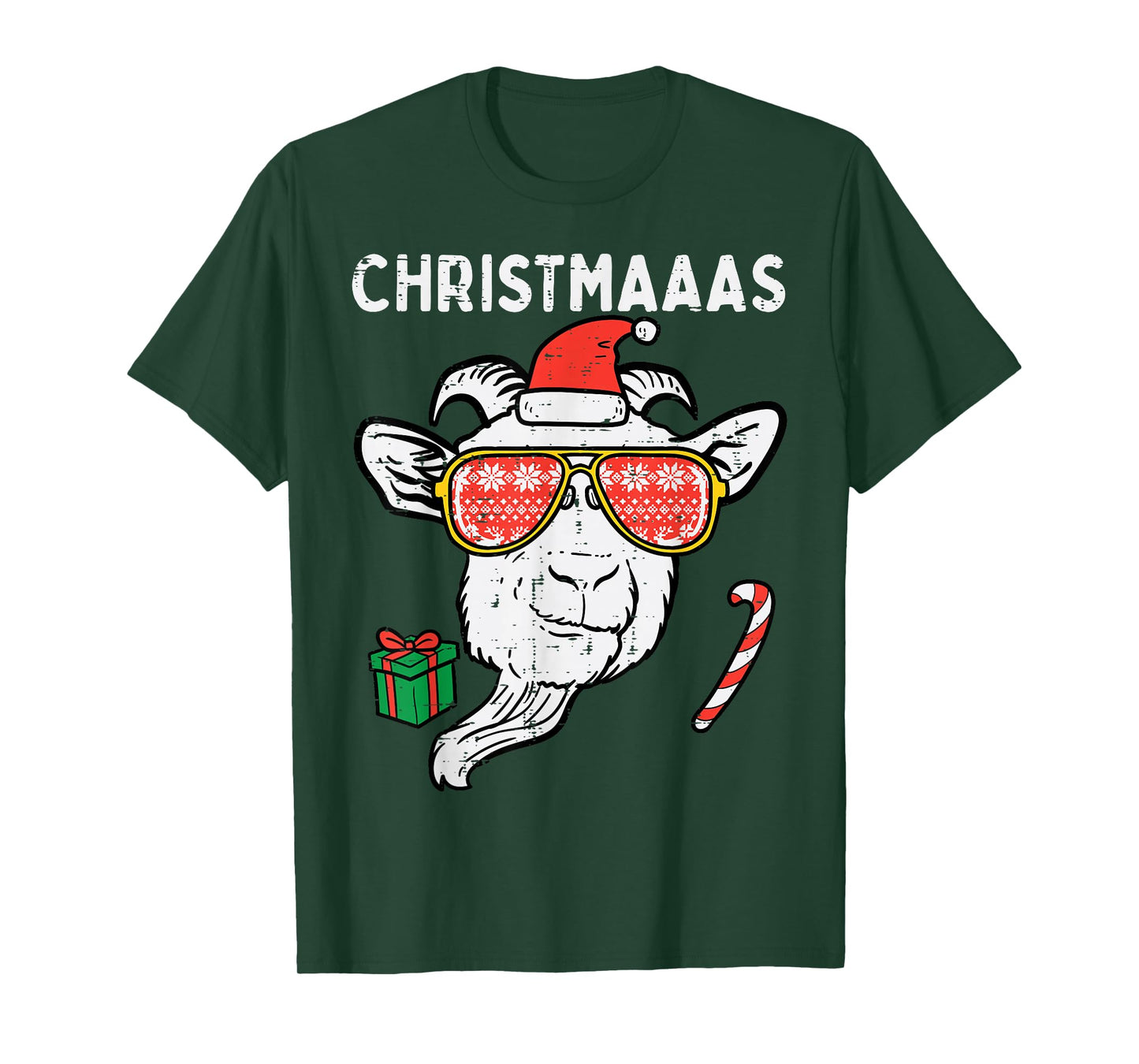 Christmas Goat Santa Xmas Farm Animal Farmer Men Women Kids T-Shirt