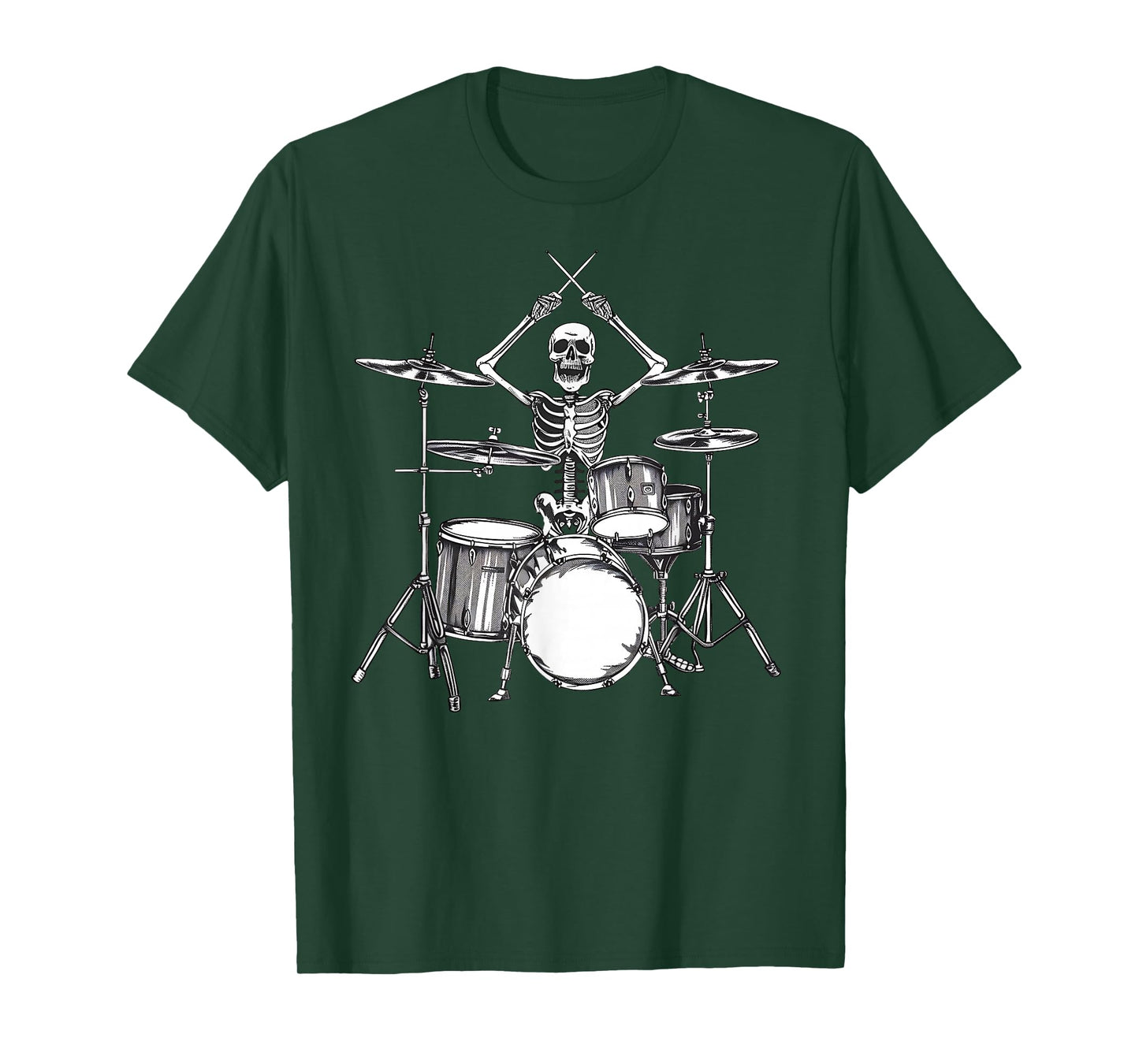 Skeleton Percussionist Drummer Halloween Rock & Roll Music T-Shirt