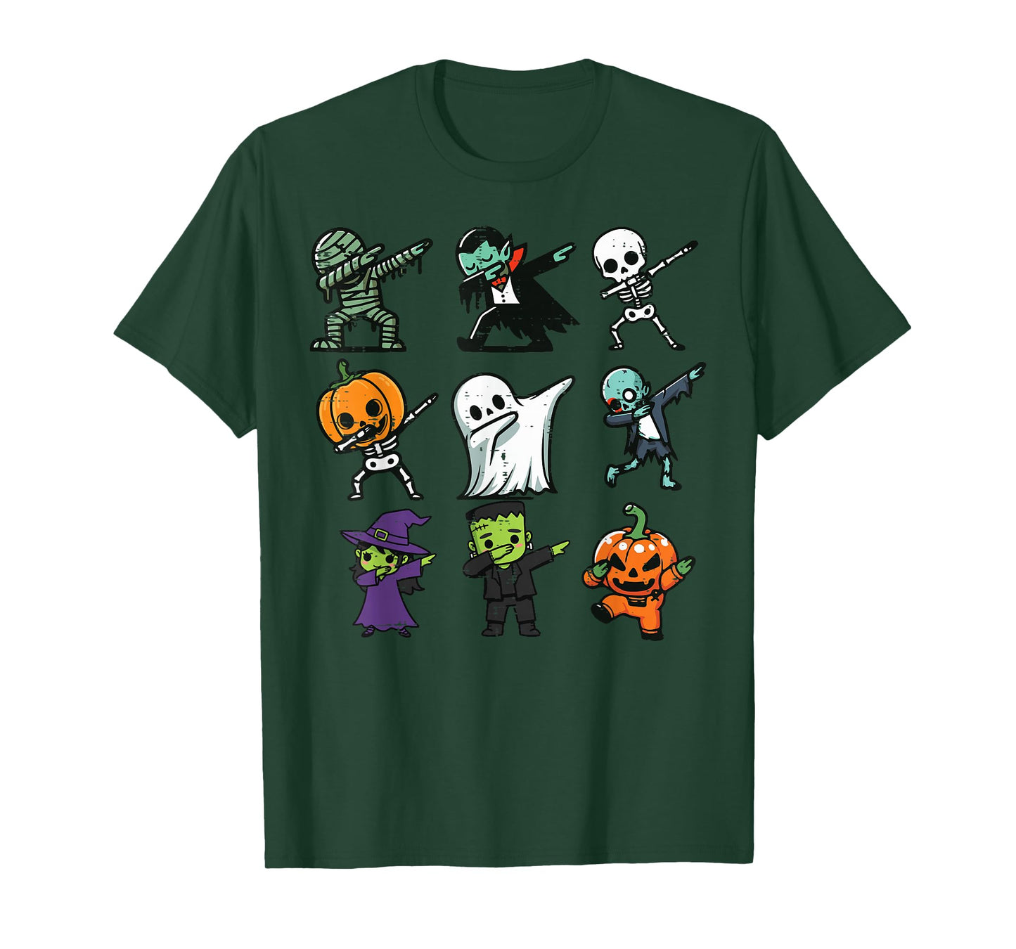 Halloween Ghost Pumpkin Skeleton Dab Costume Boys Girls Kids T-Shirt