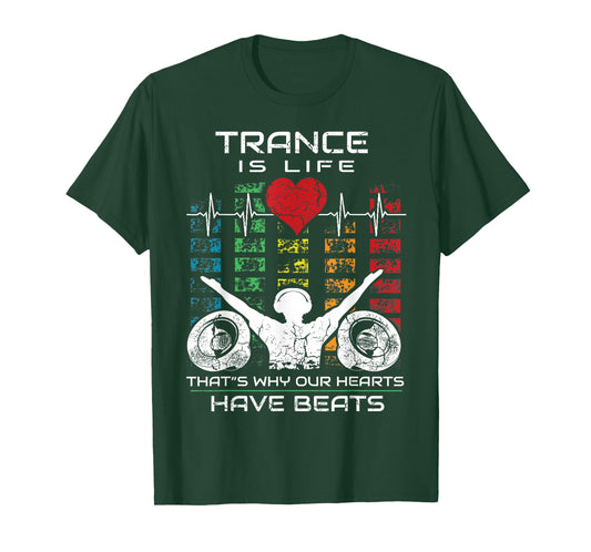 Electronic Dance Music Trance Music Retro Vintage DJ T-Shirt - Unisex-Adults/Kids - Black - Short Sleeve - Small