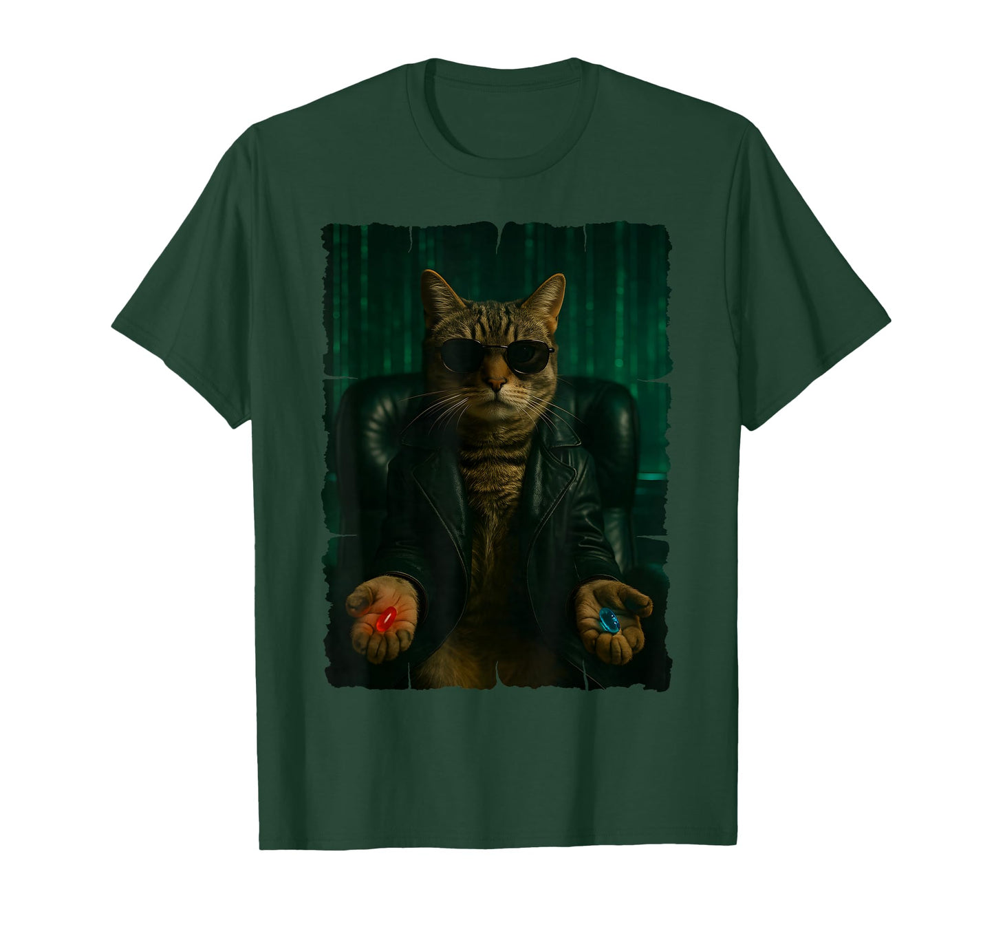 Matrix Cat - Red Pill, Blue Pill T-Shirt