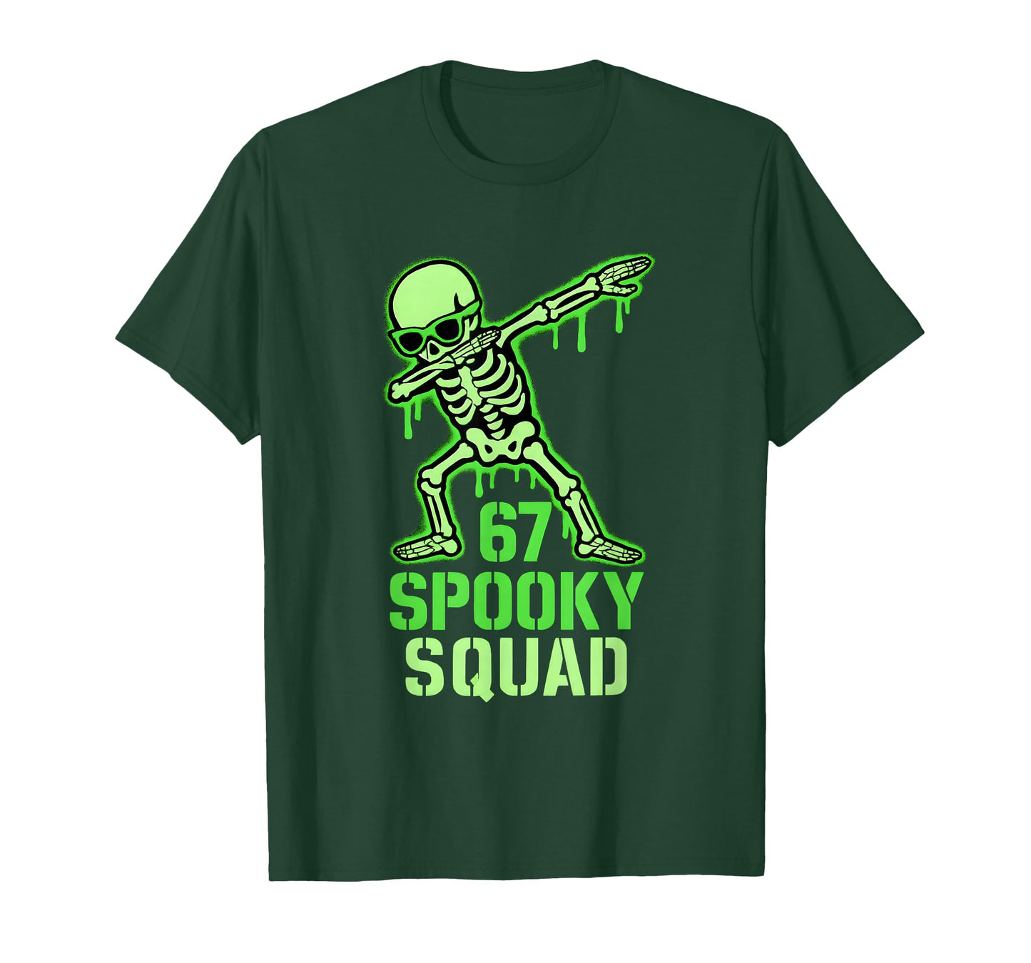 67 Meme Halloween Skeleton 6 7 Brainrot Six Seven Kids Boys T-Shirt