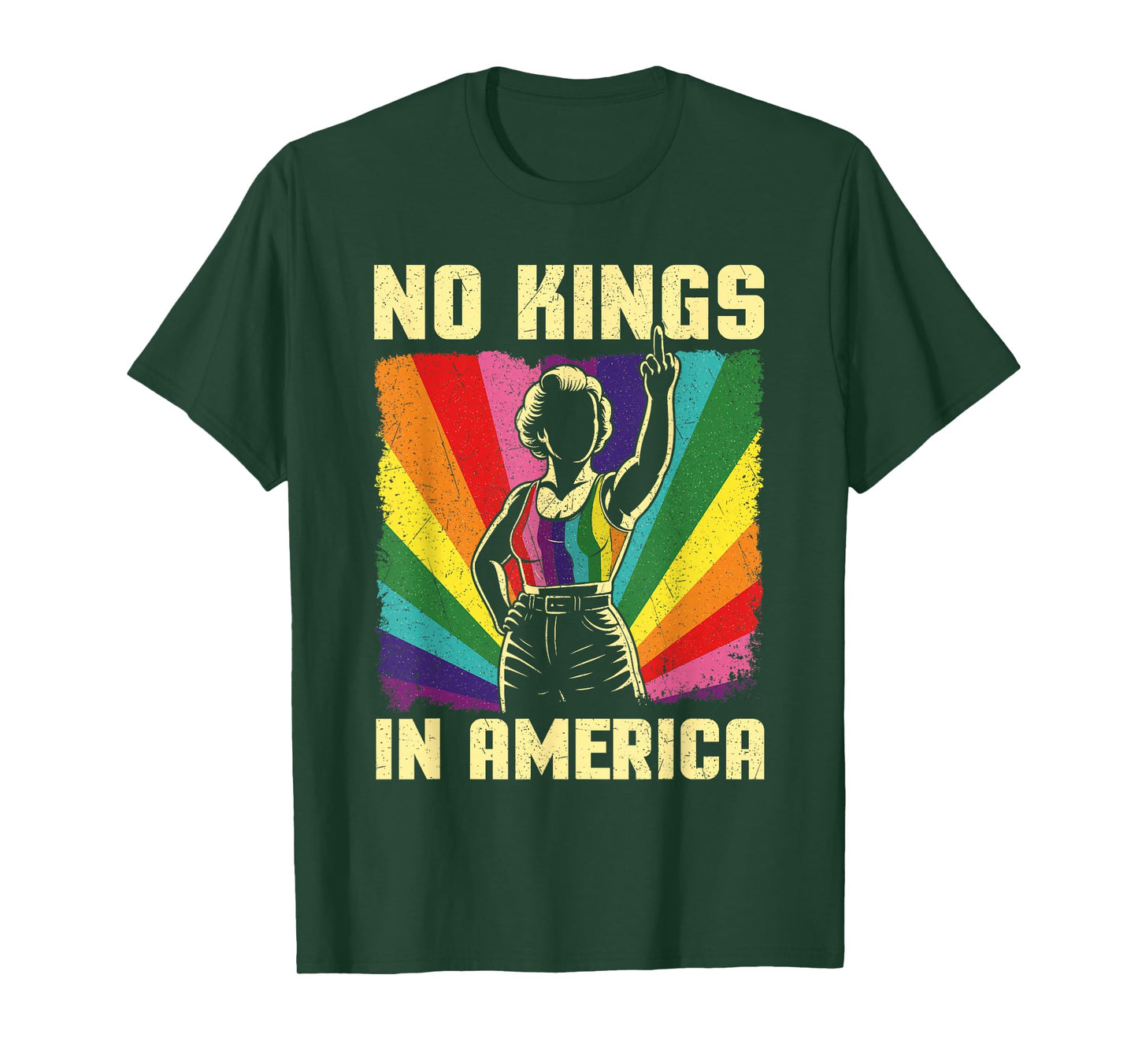 No Kings in America - Anti-Monarchy Statement Liberty LGBTQ T-Shirt