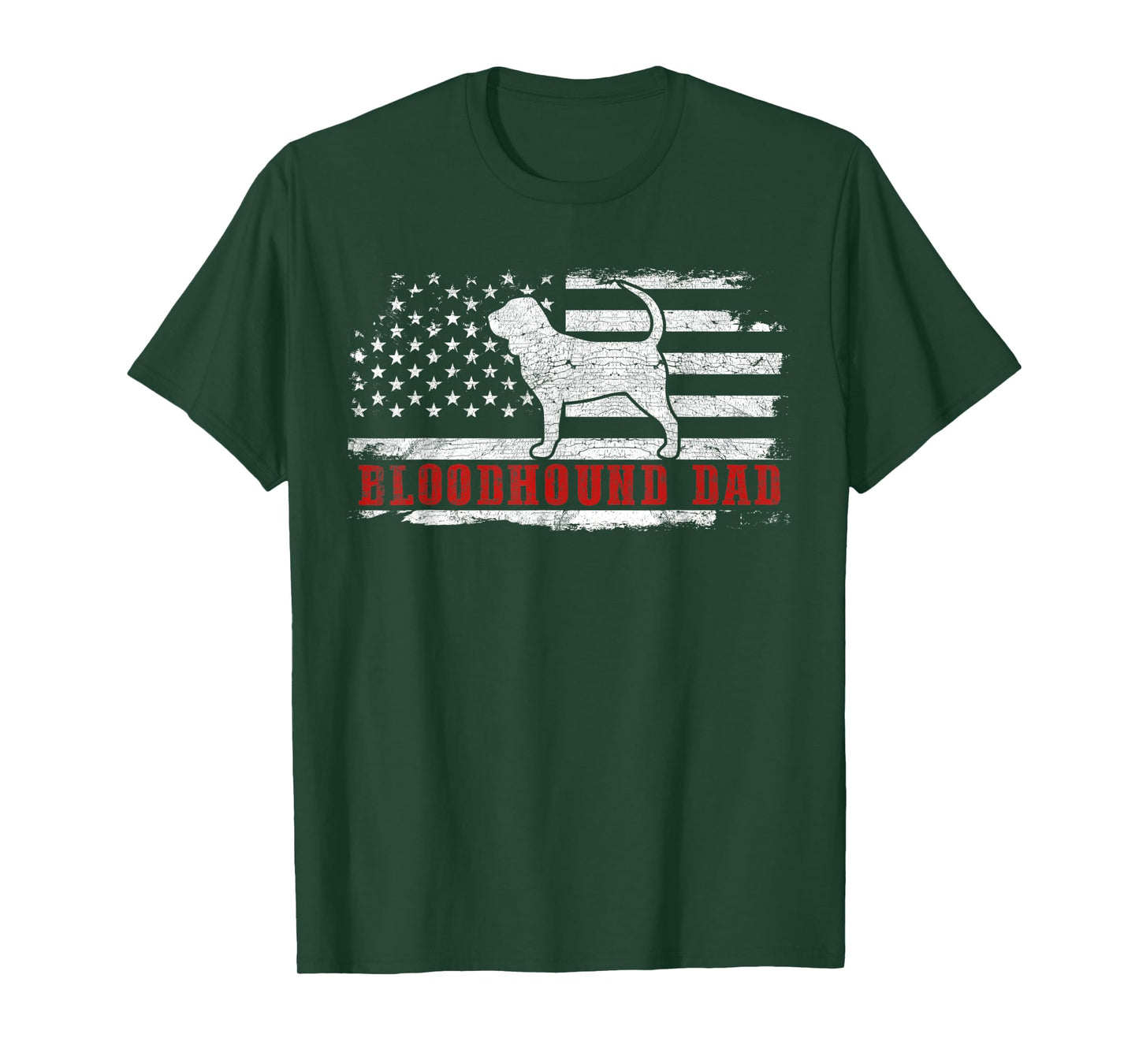 Bloodhound Dad Distressed American Flag Patriotic Dog T-Shirt for Men