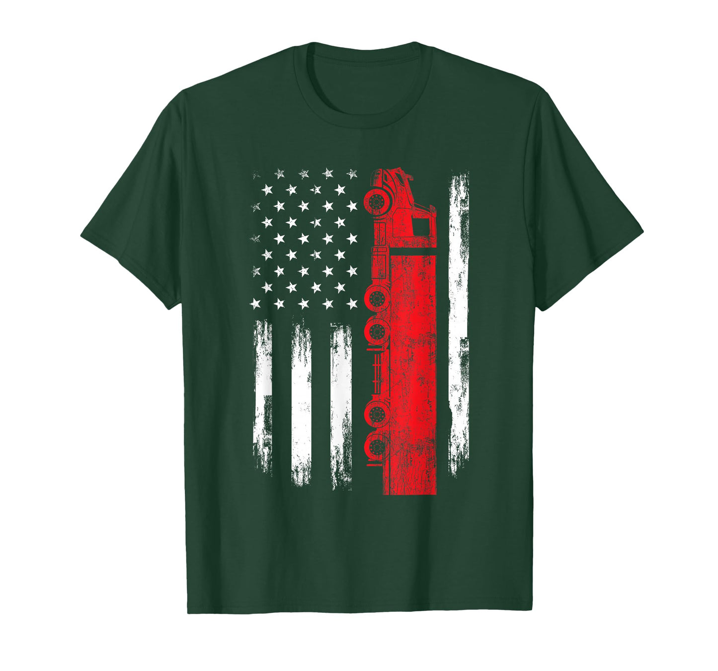 American Flag Truck - Semi Truck Driver Trucking Trucker T-Shirt