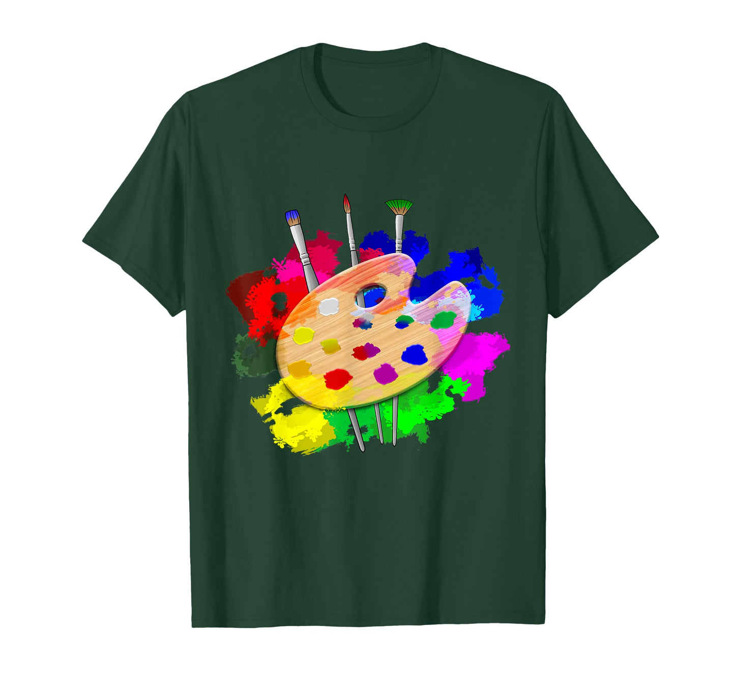 Artist Paint Palette and Brushes Art T-Shirt Small
