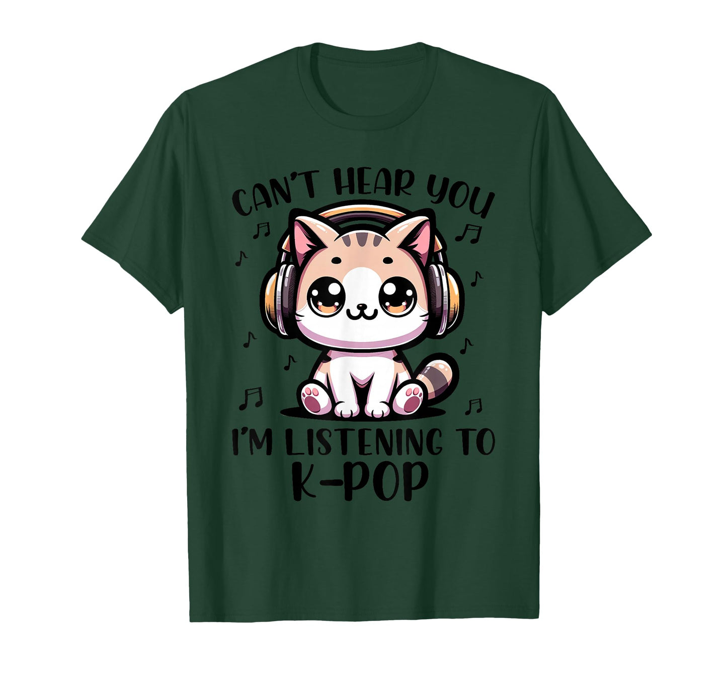 Funny Cat K-pop for Kids Teens Girls K pop Korean Pop Music T-Shirt