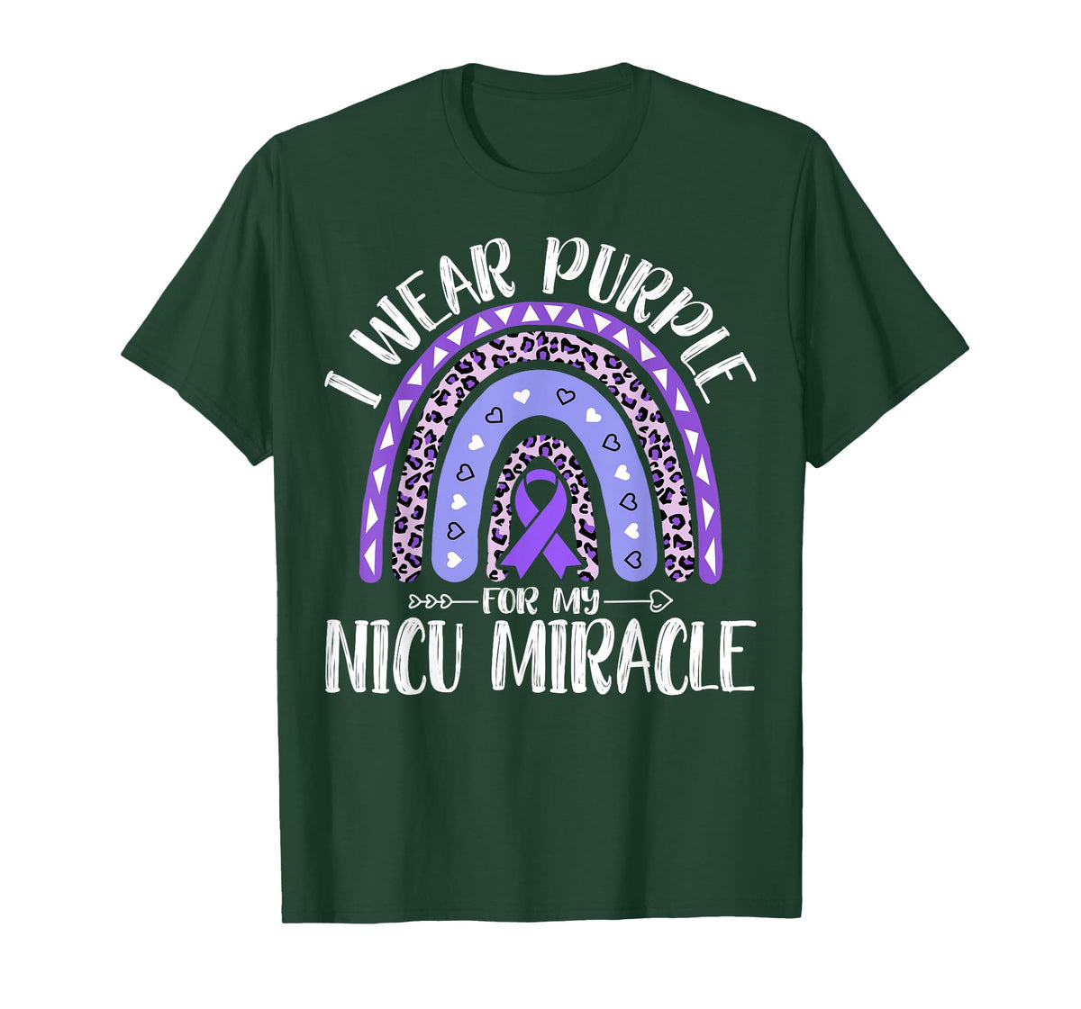I Wear Purple for My NICU Miracle Boho Rainbow Nursing Gifts T-Shirt