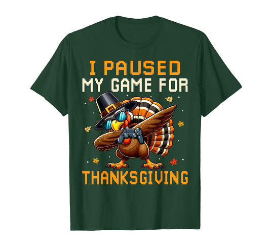 Dabbing Turkey Happy Thanksgiving Shirts for Gamer Boys Kids T-Shirt