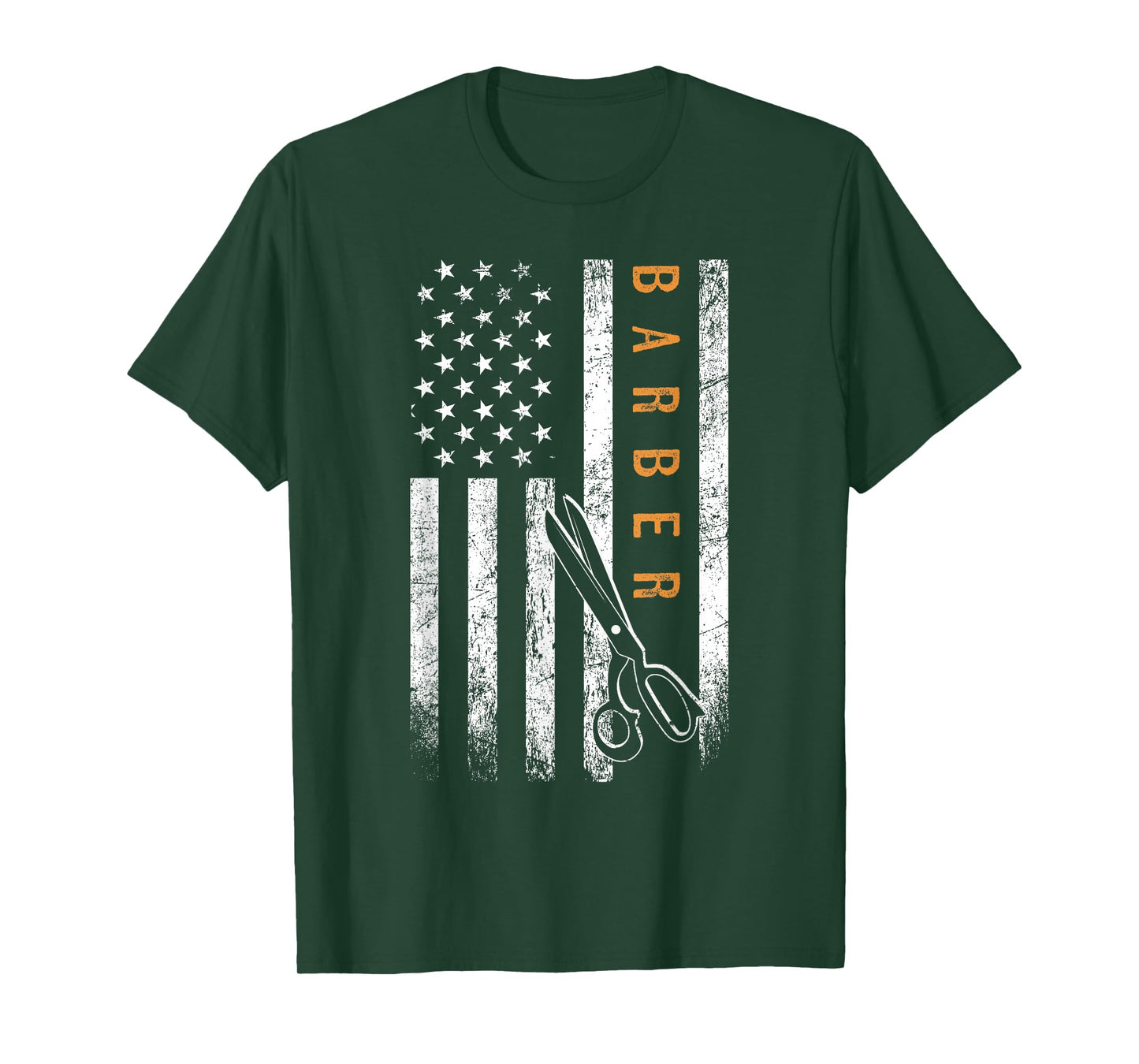 Barber American Flag Design Barbershop T-Shirt