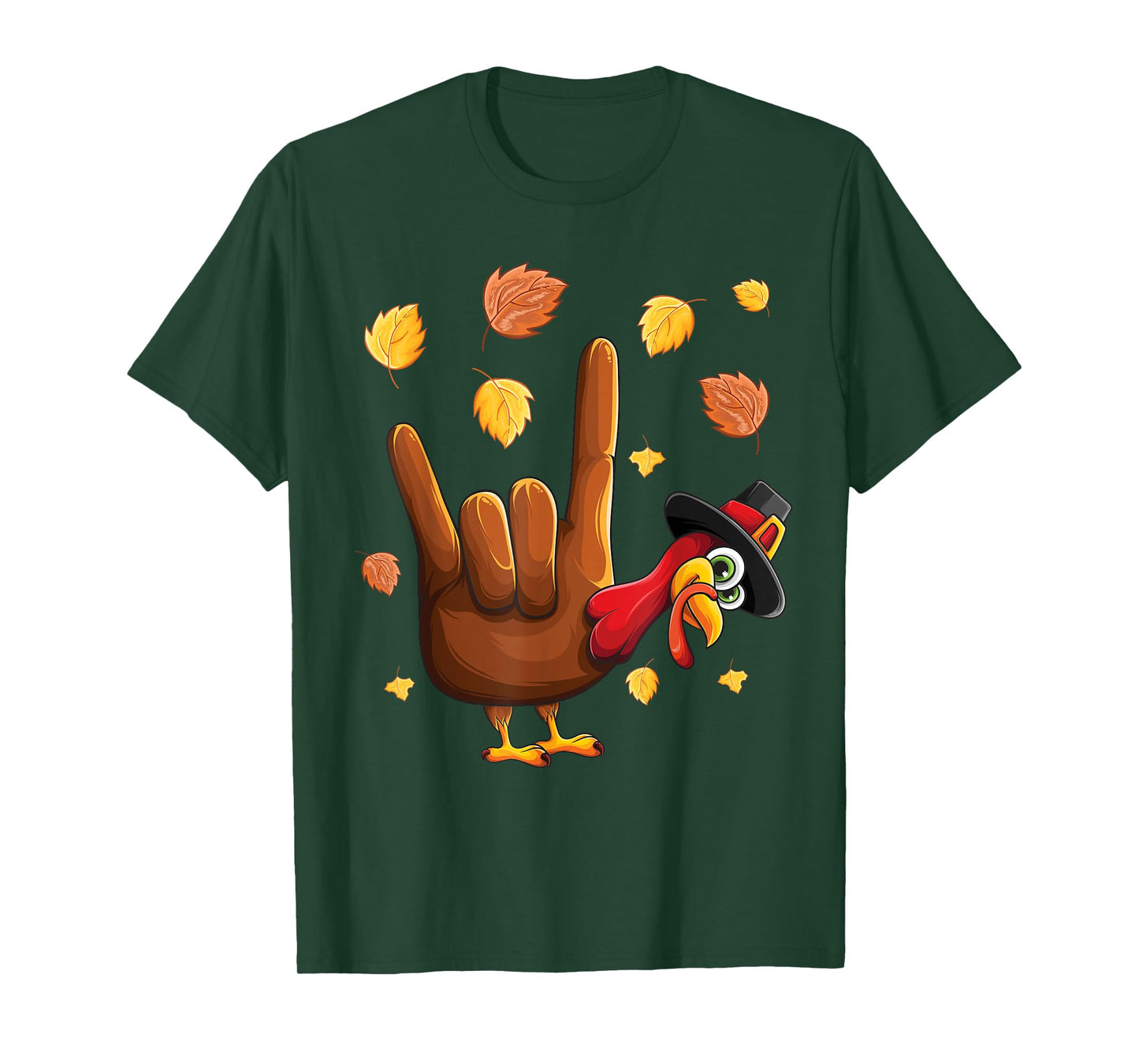 ASL Tukey American Sign Language I Love You Thanksgiving T-Shirt