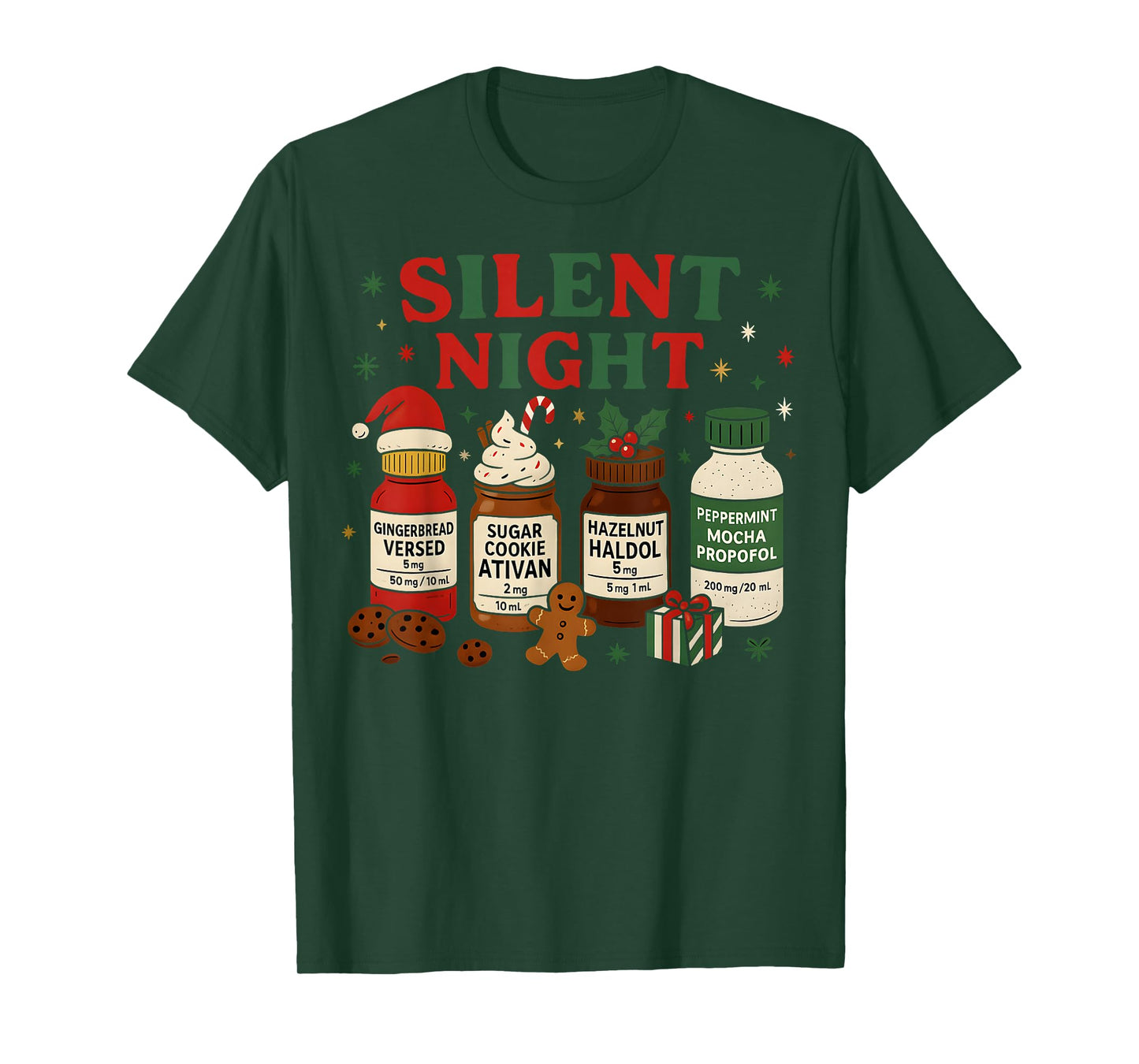Silent Night Propofol ICU Nurse Funny Christmas Medical Xmas T-Shirt