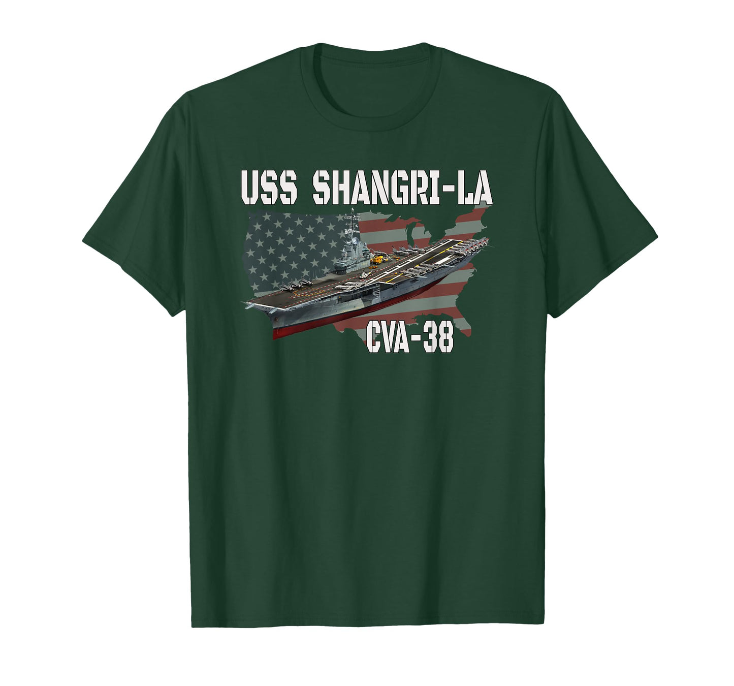 USS Shangri-La CVA-38 Aircraft Carrier Veterans Day Father's T-Shirt