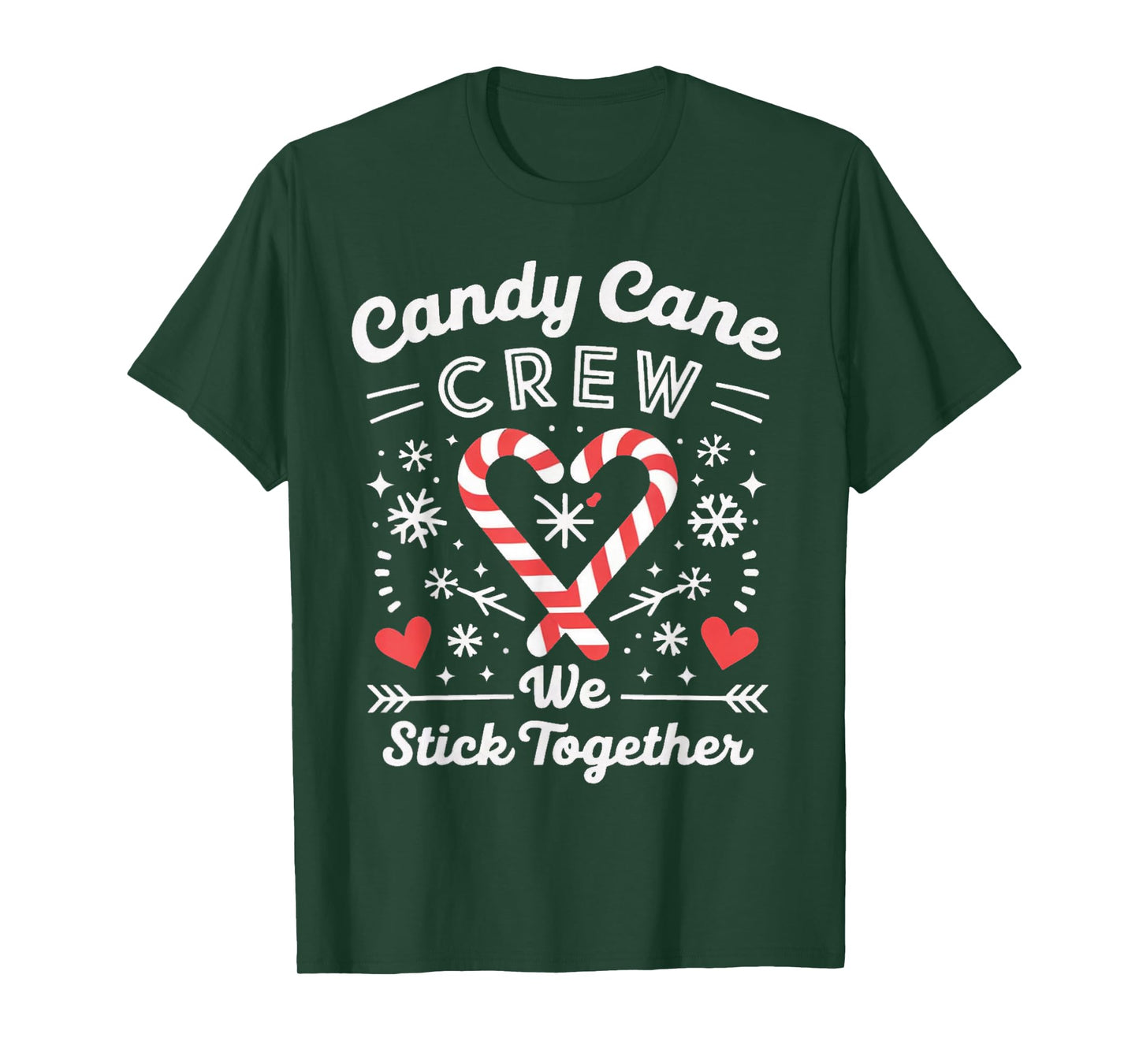 Christmas Candy Cane Heart Holiday Family Matching Pajama T-Shirt