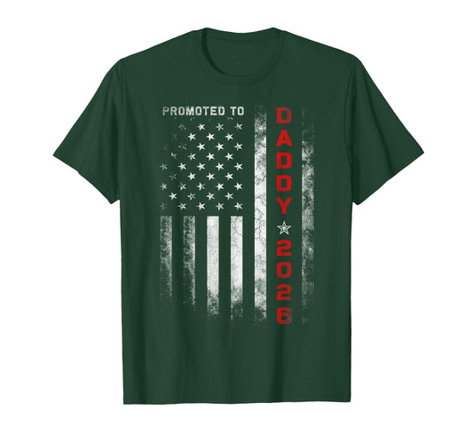Patriotic Mens Promoted To Daddy Est 2026 First Time Dad T-Shirt