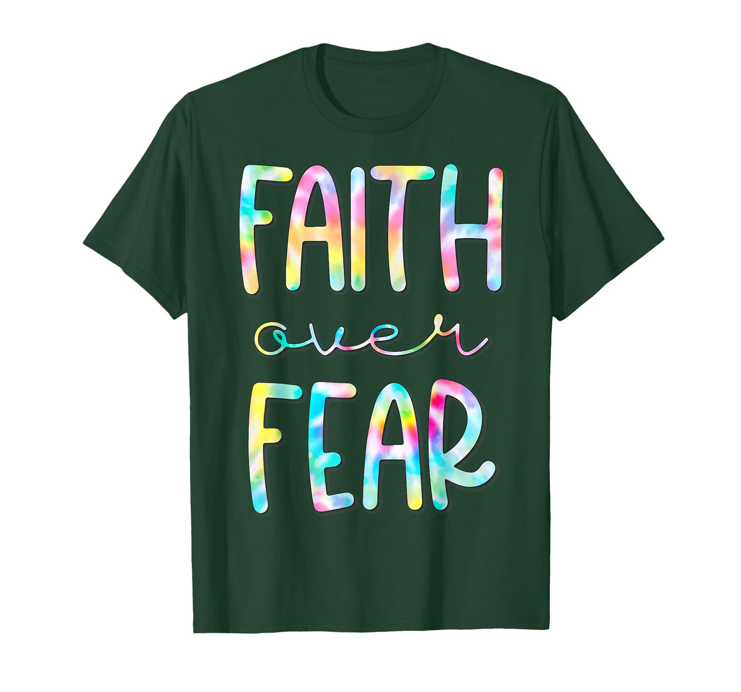 Christian Shirt for Girls Faith Over Fear Trust God Tie Dye T-Shirt
