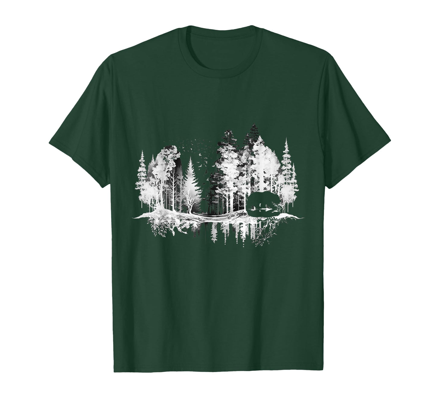 Trees Reflection Wildlife Nature Animal Bear Outdoor Forest T-Shirt