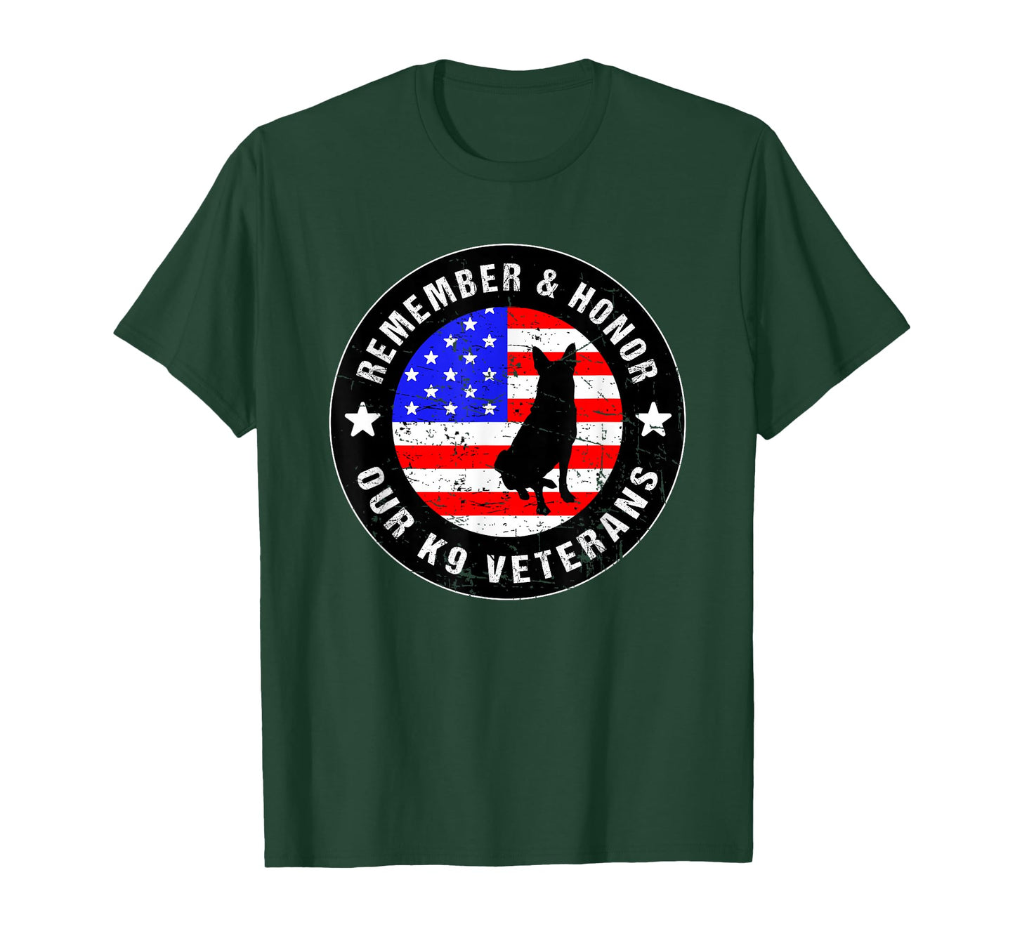 Remember & Honor Our K9 Veterans - US Military Dog T-Shirt