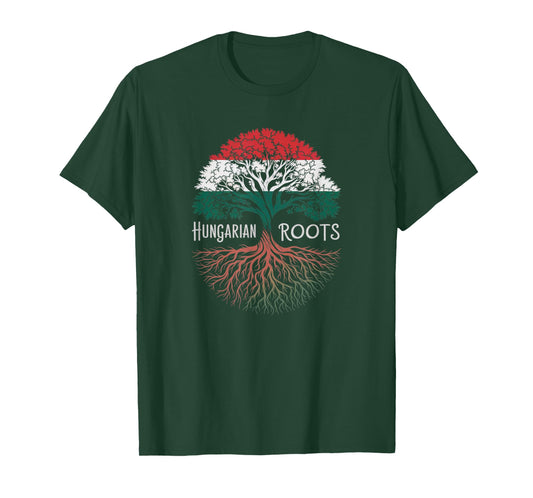Hungarian Roots - Hungary Flag Colors Family Tree Souvenir T-Shirt
