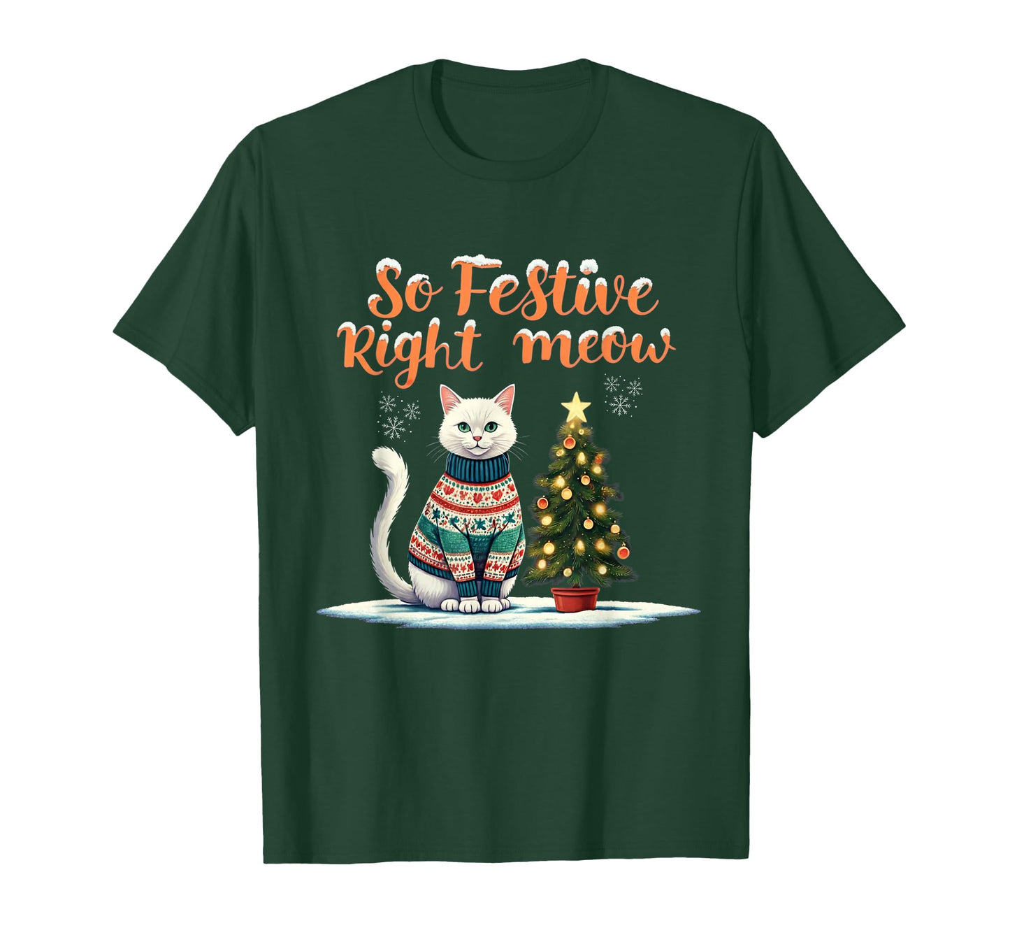 So Festive Right Meow Funny Cat Christmas Santa Holiday T-Shirt