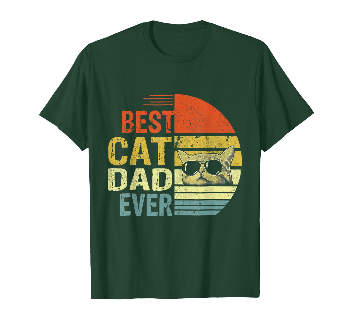 Vintage Best Cat Dad Ever Funny Cat Daddy Father Day Men Women T-Shirt